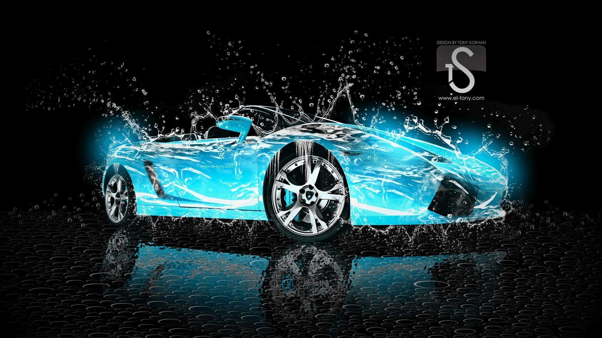 Lamborghini azzurra acqua arte, 1920x1080 Full HD, PC Desktop