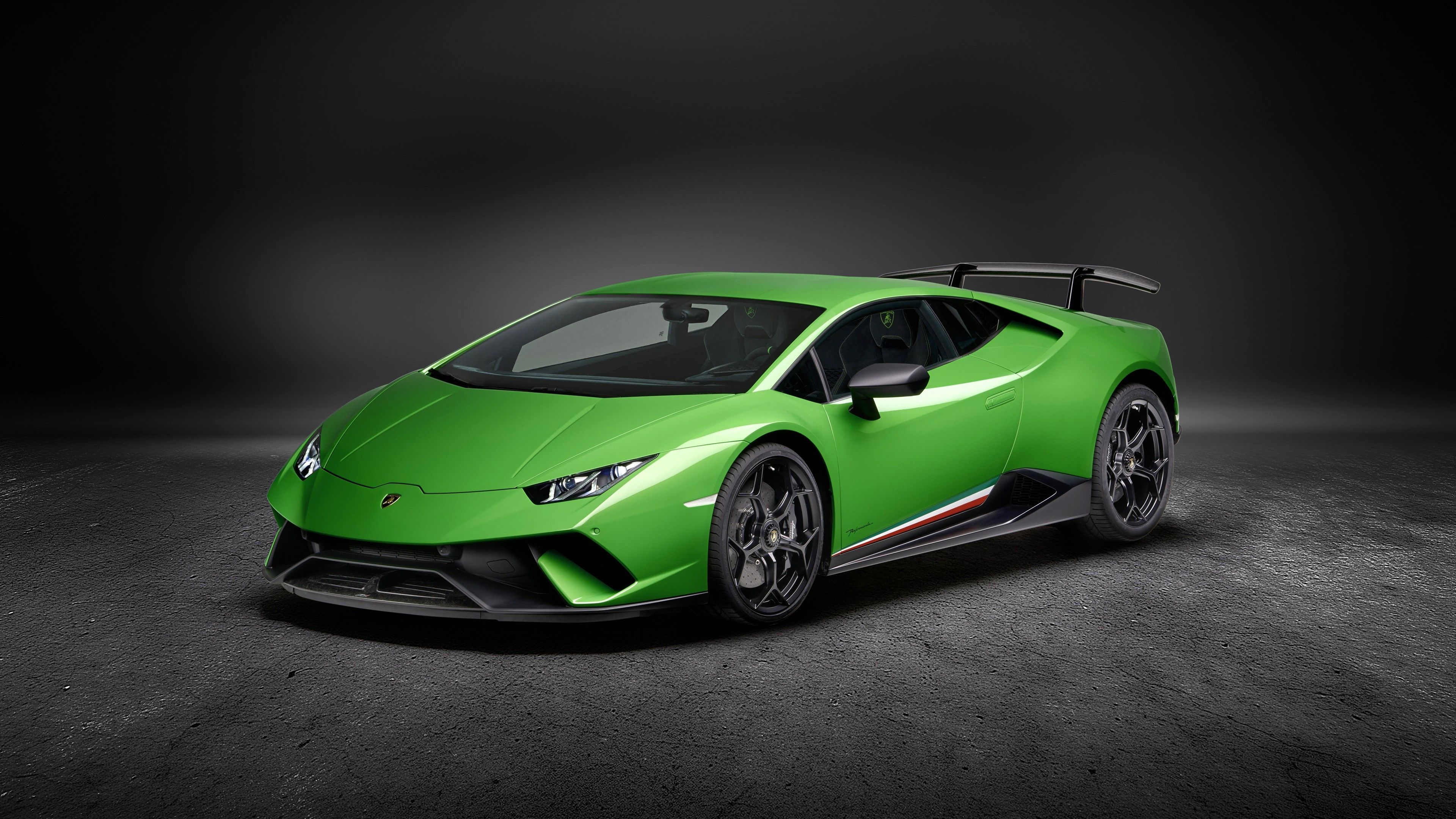 Lamborghini Huracan Performante verde, 3840x2160 4K Ultra HD, Monitor 4K