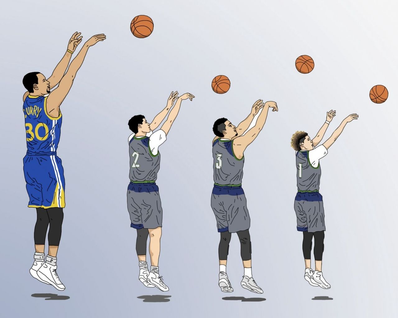 Giocatori basket tiro illustrazione, 1280x1024 720p, Lenovo Legion
