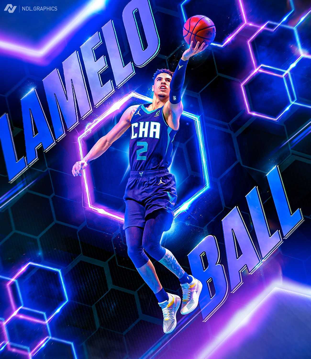 LaMelo Ball basket schiacciata, 1300x1500 Full HD Verticale, Smartphone