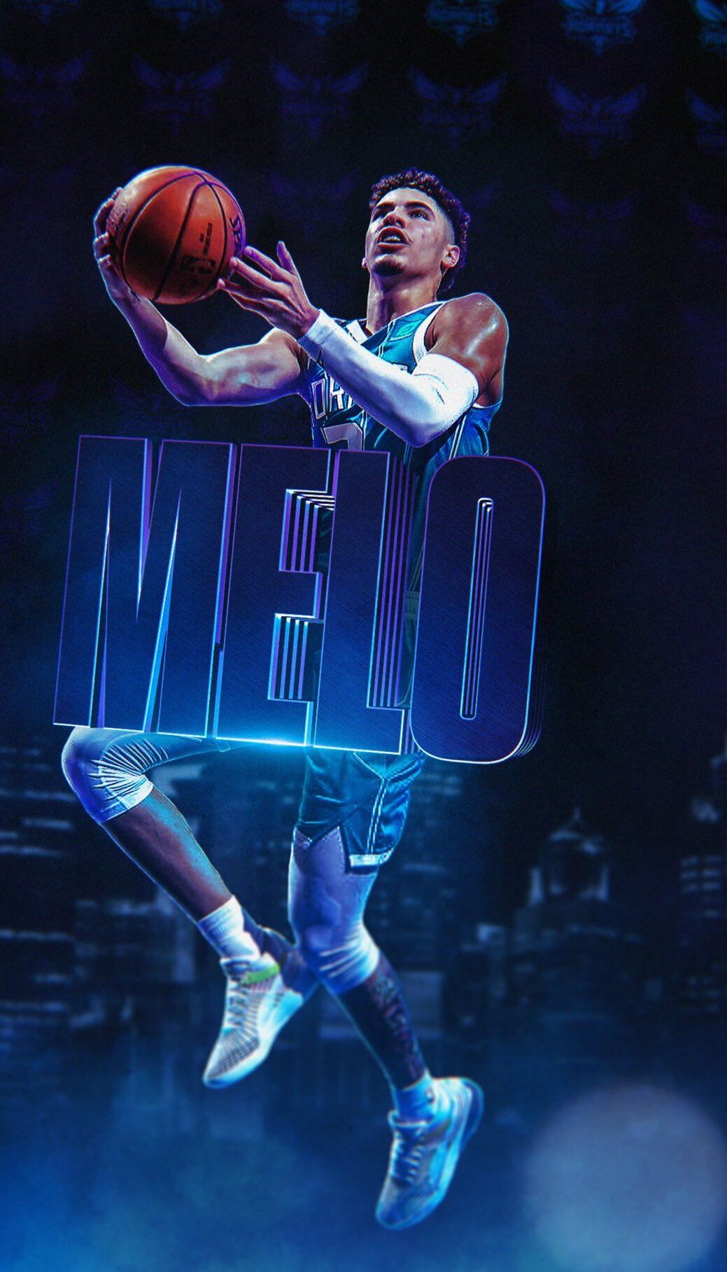 LaMelo Ball basket blu, 1039x1817 Verticale, Android