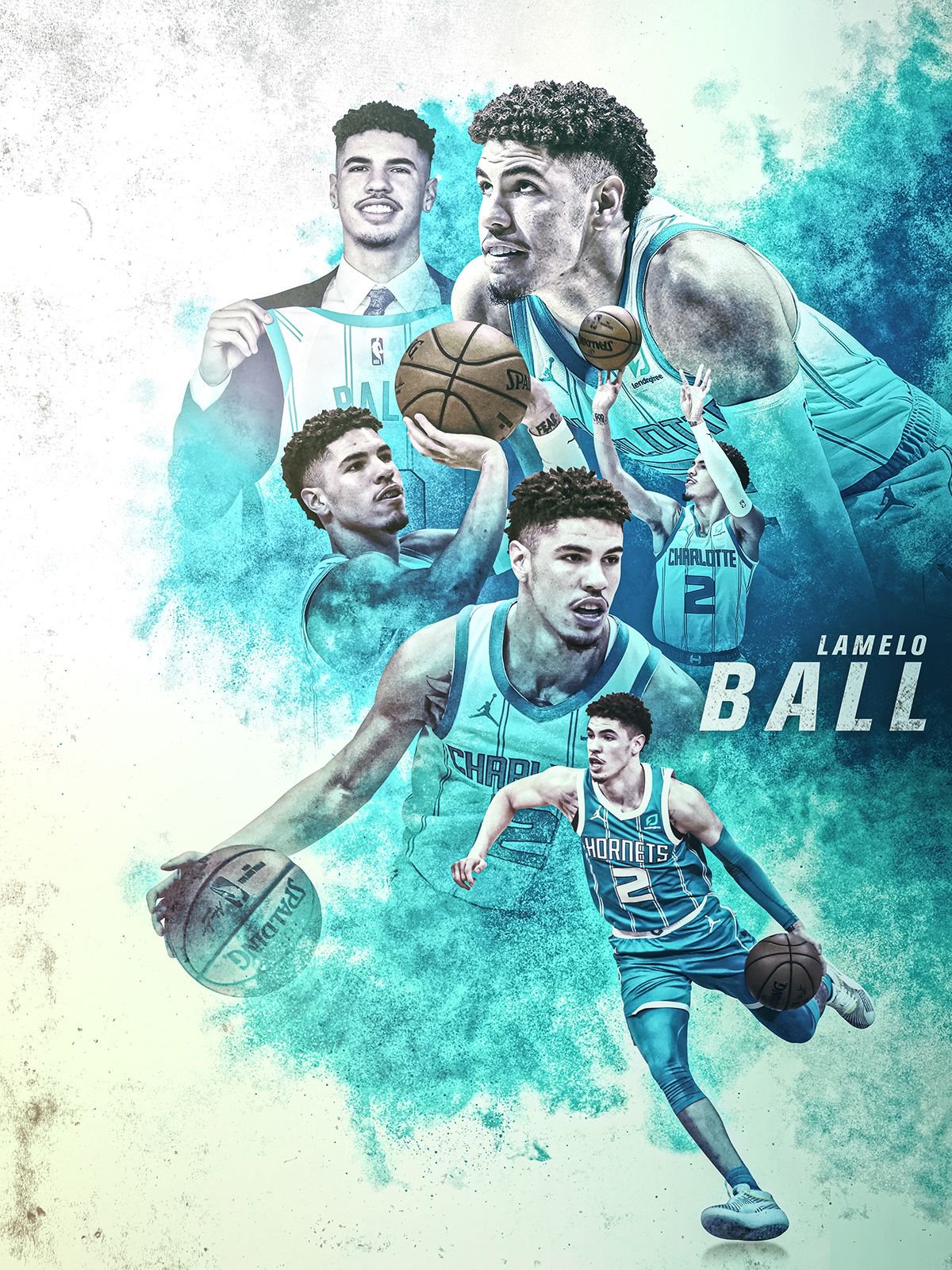 LaMelo Ball collage basket, 1200x1600 Full HD Verticale, Smartphone