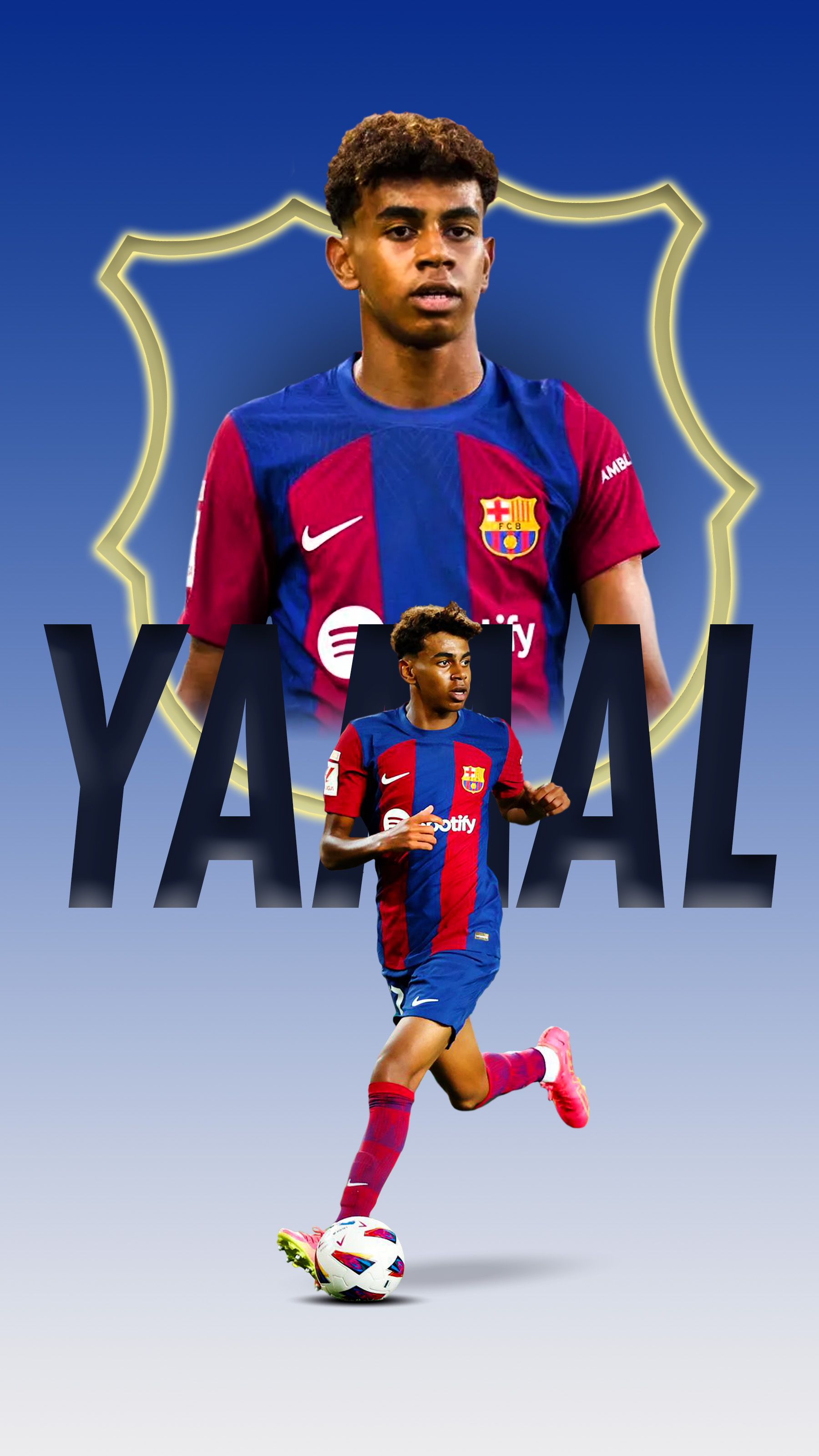 Lamine Yamal Barcelona calciatore, 1800x3200 Verticale, Telefono