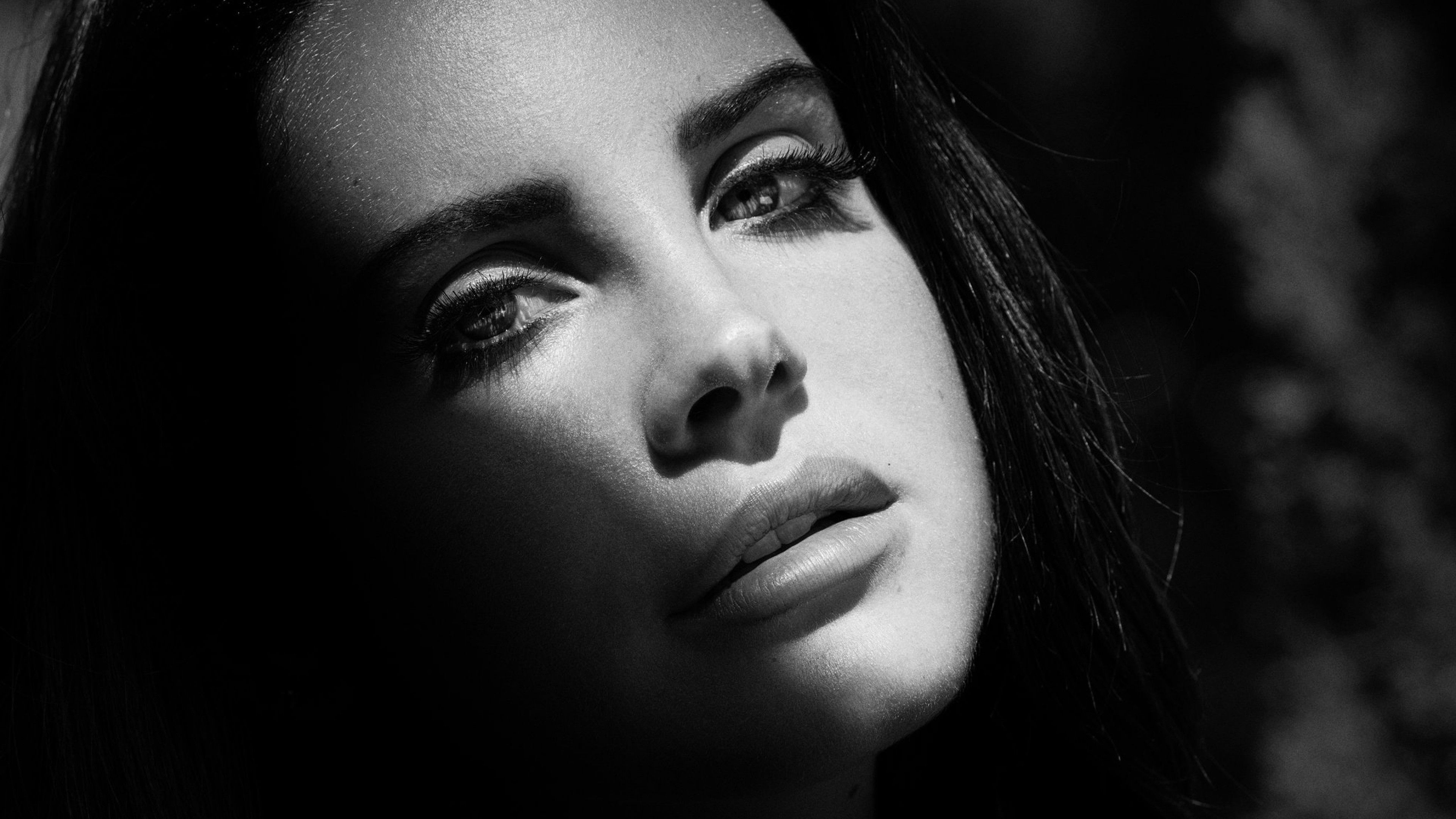Lana Del Rey ritratto bianco e nero, 3840x2160 Ultra HD, Monitor 4K