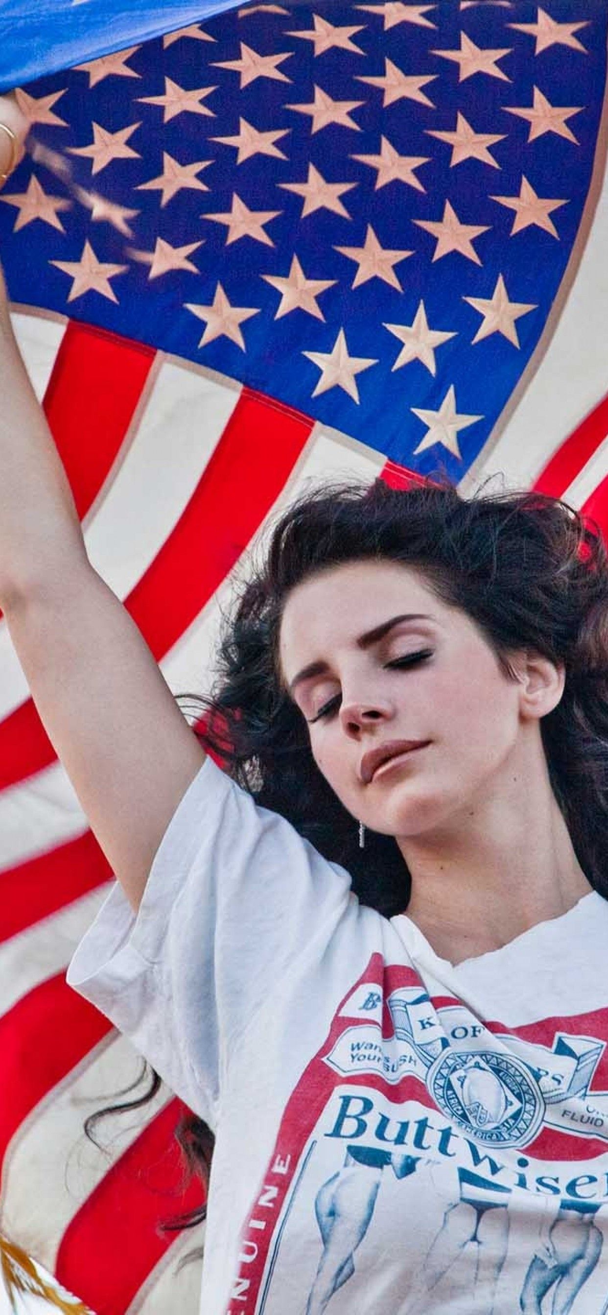 Lana Del Rey bandiera americana, 1242x2688 Verticale, iPhone