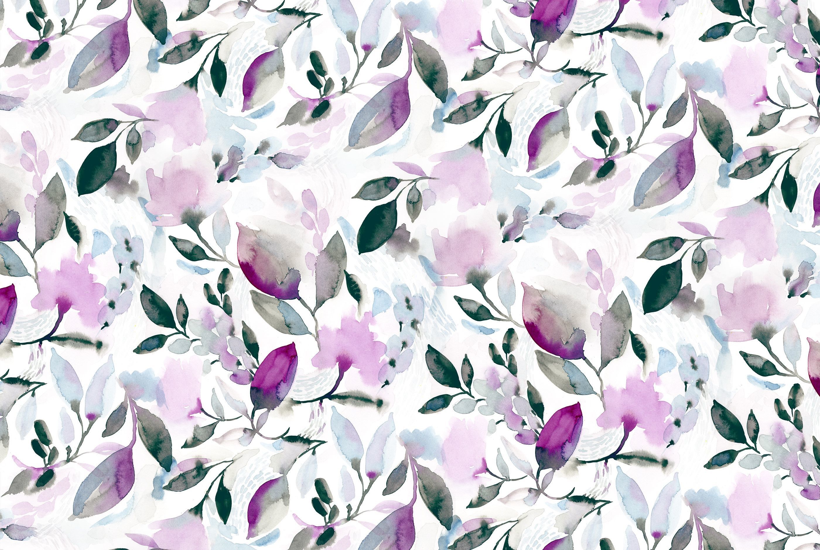 Fiori acquerello viola e verde, 2800x1880 2K, Notebook Gaming