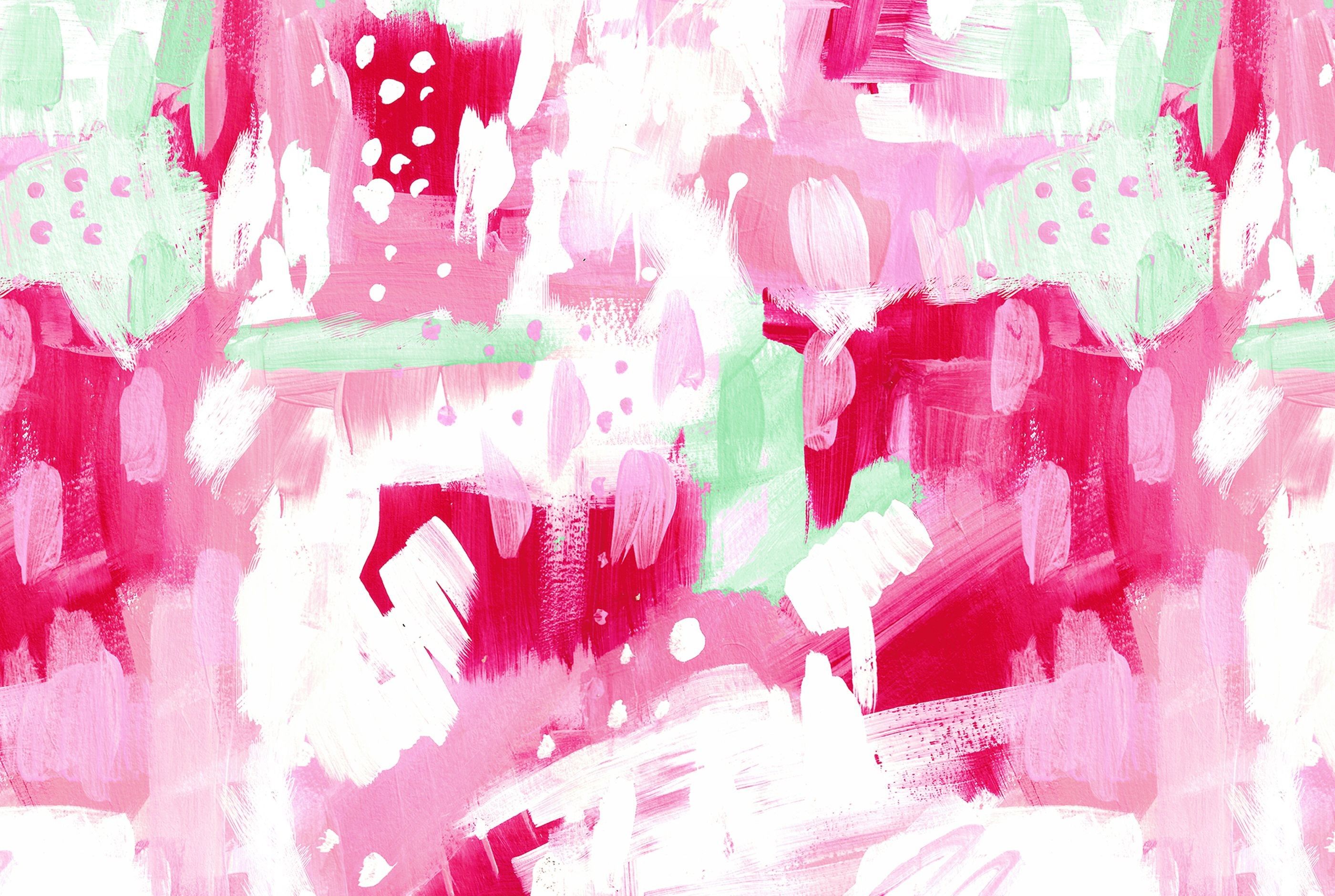 Astratto pennellate rosa e verde, 2800x1880 2K, Notebook