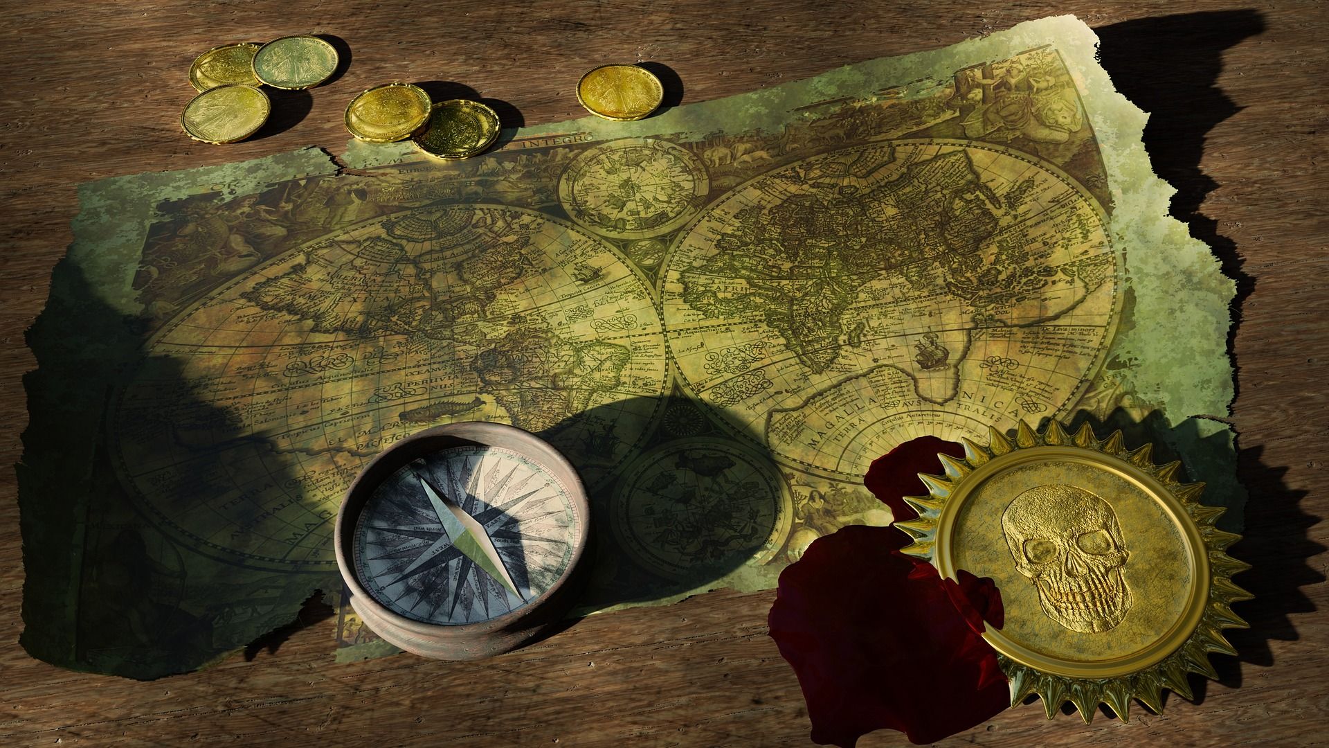 Bussola e mappa antica, 1920x1080 Full HD 1080p, HP Laptop