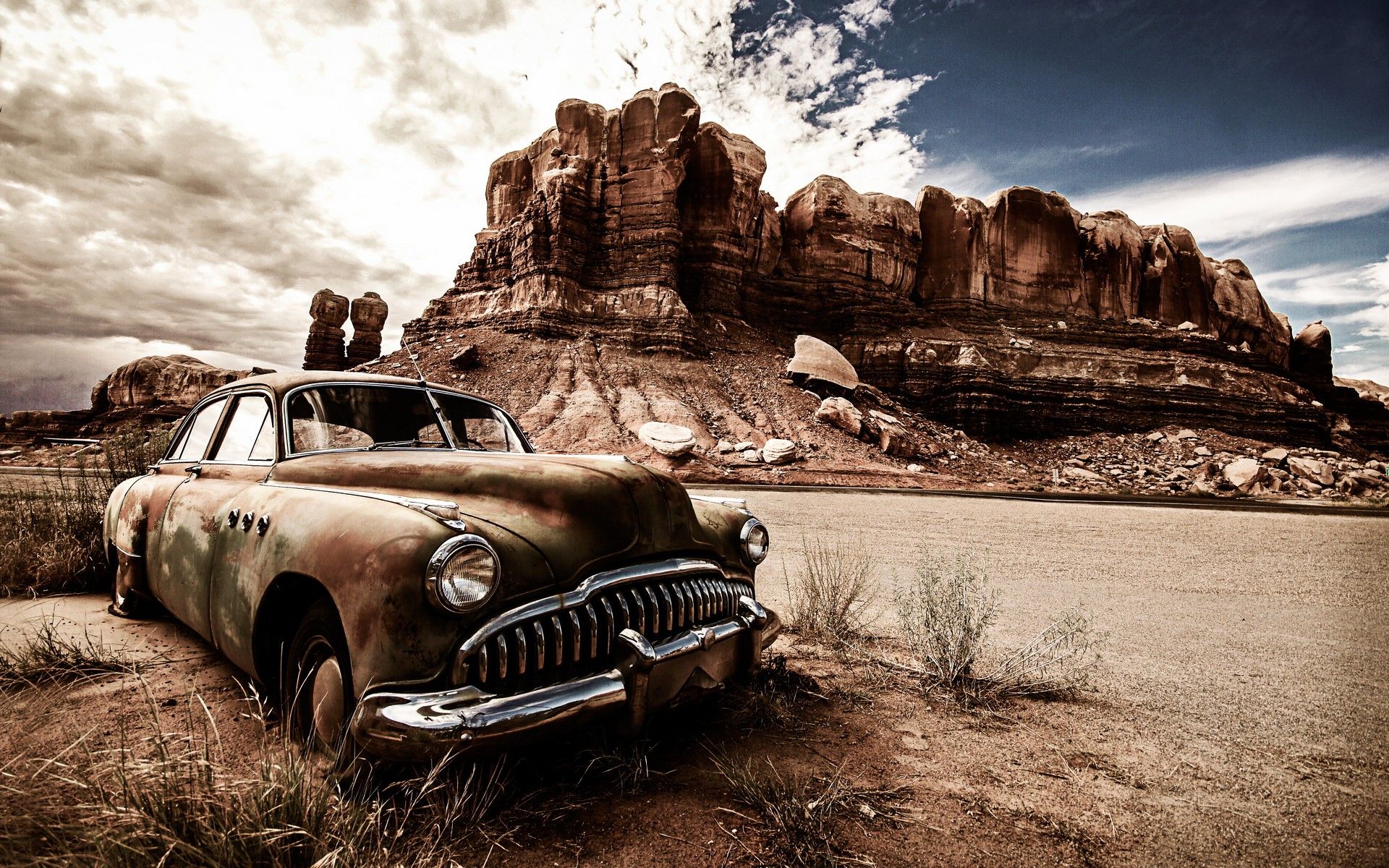 Auto d'epoca abbandonata deserto, 1920x1200 WUXGA, Lenovo Legion