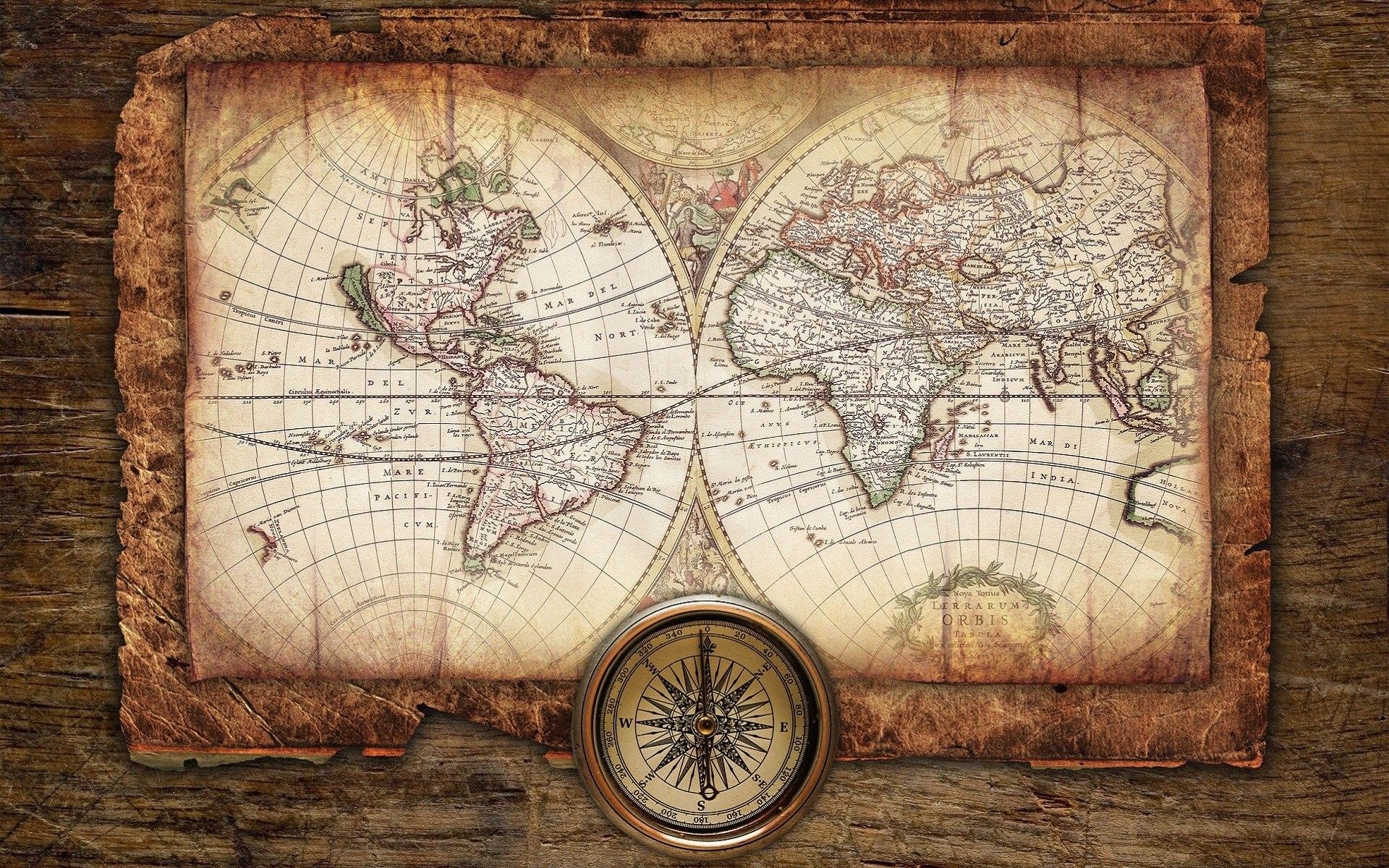 Mappa antica con bussola, 1920x1200 Full HD+, HP Laptop