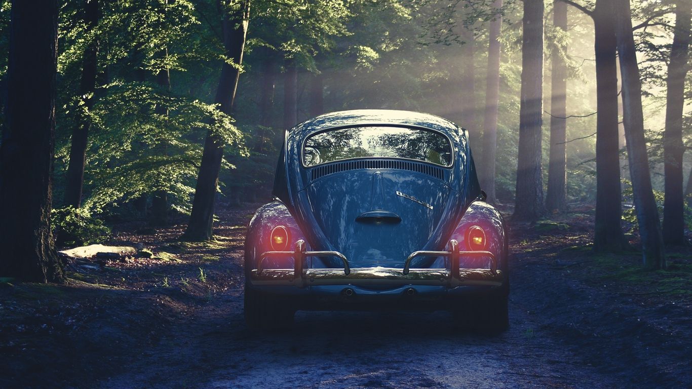Auto retro nella foresta, 1366x768 720p, ROG Asus Laptop