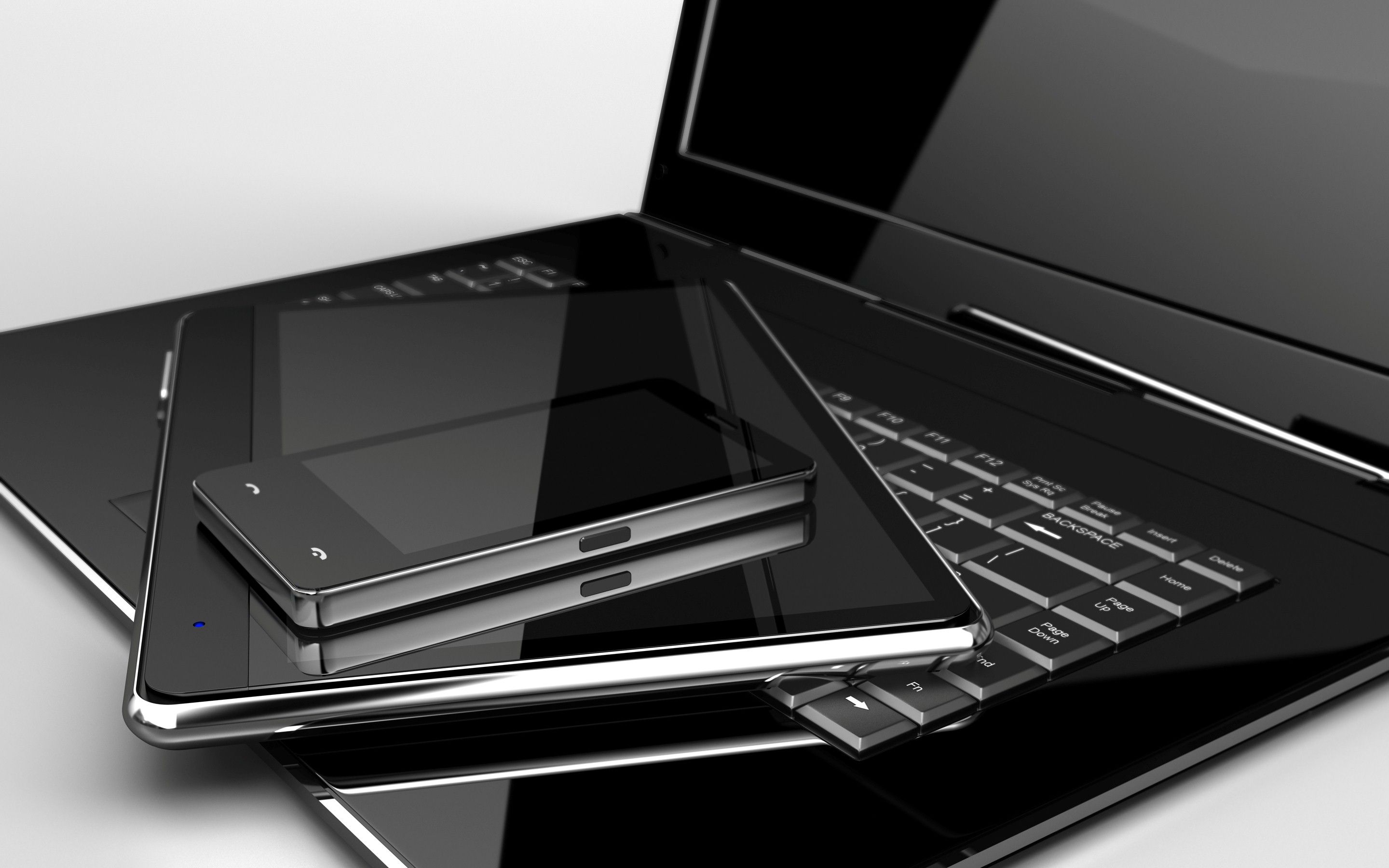 Laptop, tablet e smartphone neri, 2880x1800 2K, HP Laptop