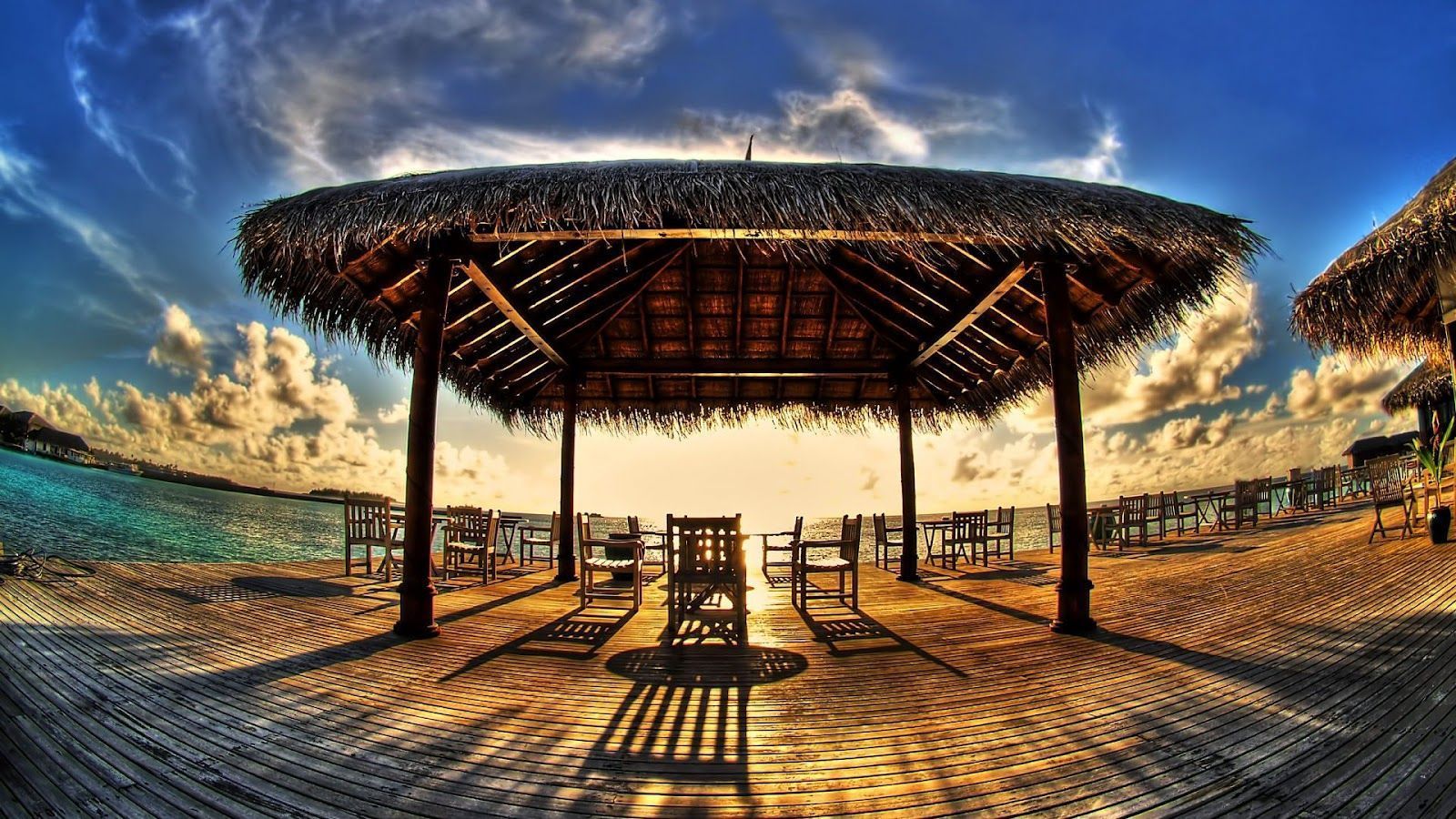 Capanna tropicale su spiaggia, 1600x900 HD, MacBook Pro