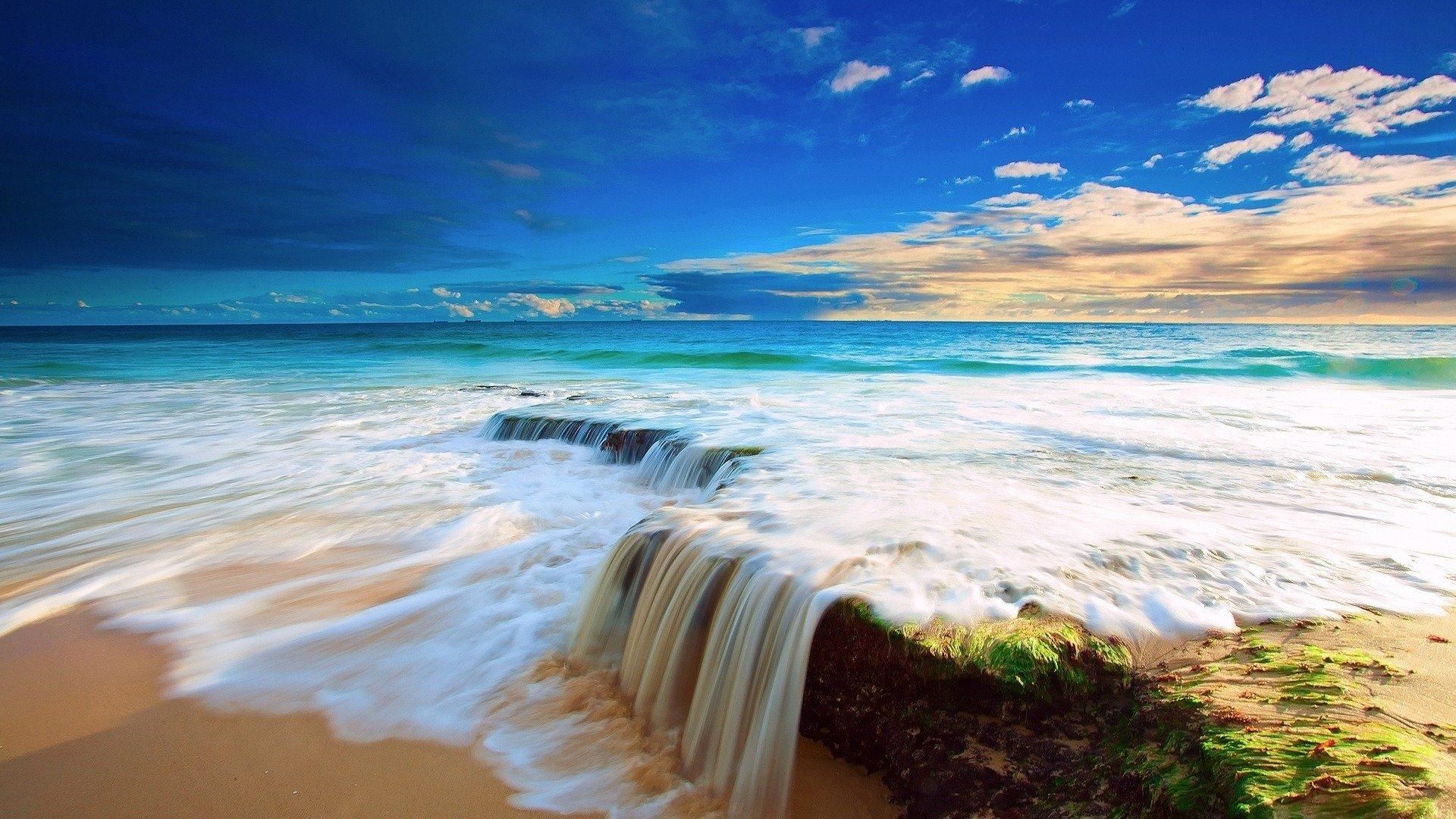 Onda oceano spiaggia tropicale, 1920x1080 Full HD 1080p, Laptop