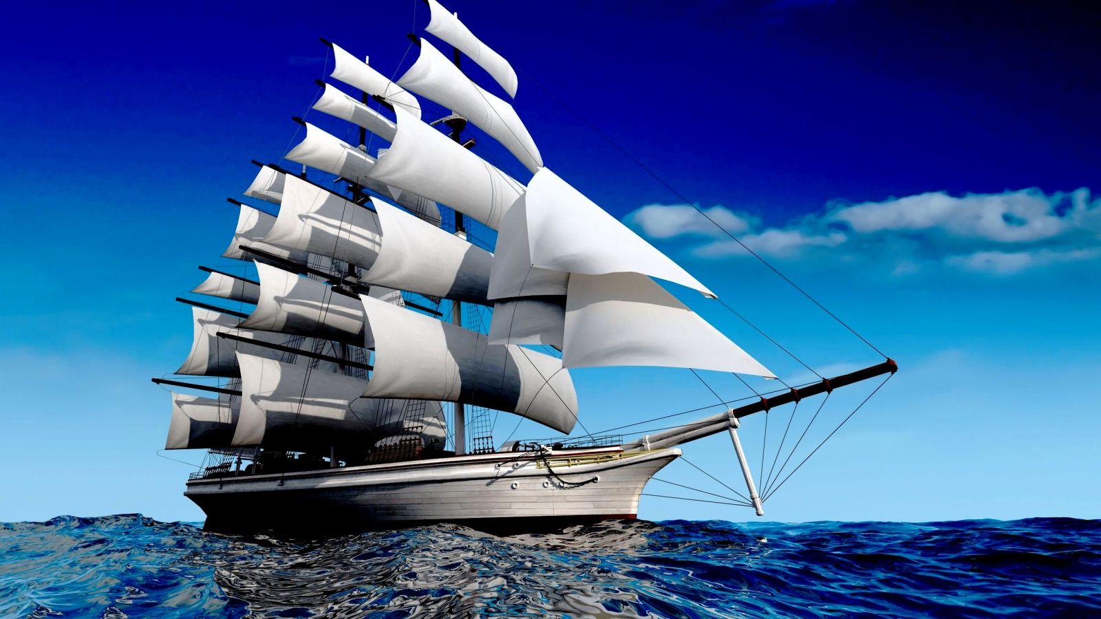 Veliero in mare, 1600x900 HD, Notebook