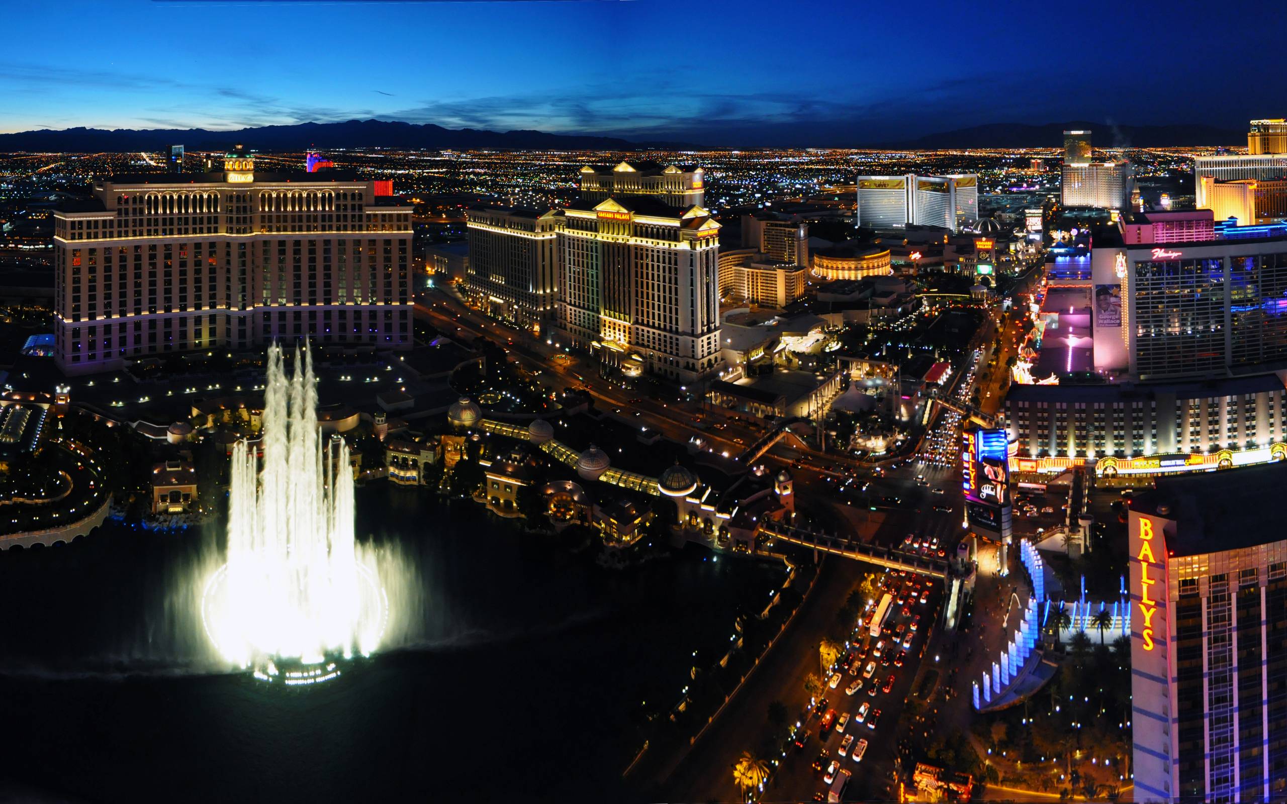 Las Vegas skyline notturno fontane, 2560x1600 WQXGA, MacBook Pro