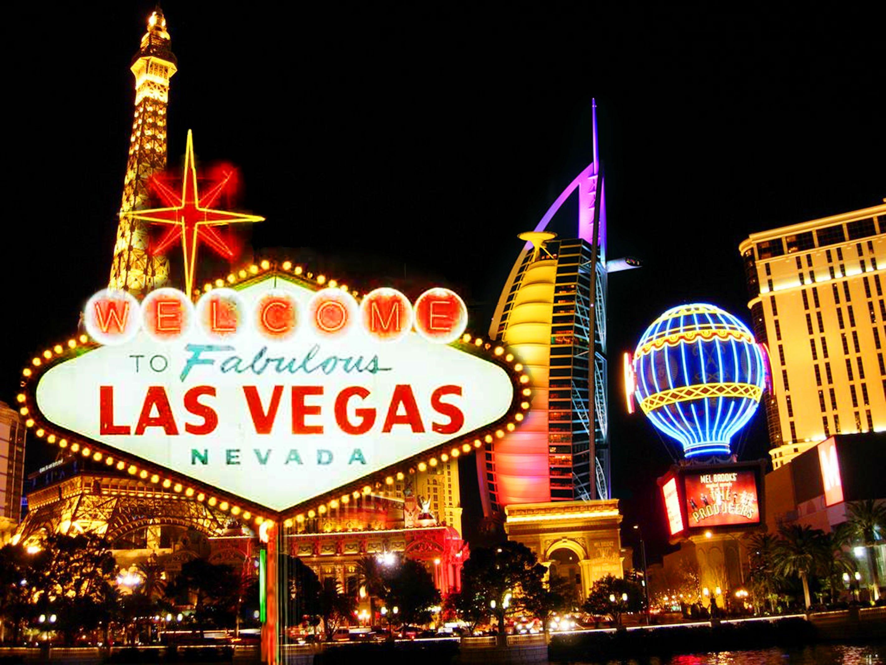 Cartello Welcome Las Vegas notturno, 2844x2133 2K, Laptop