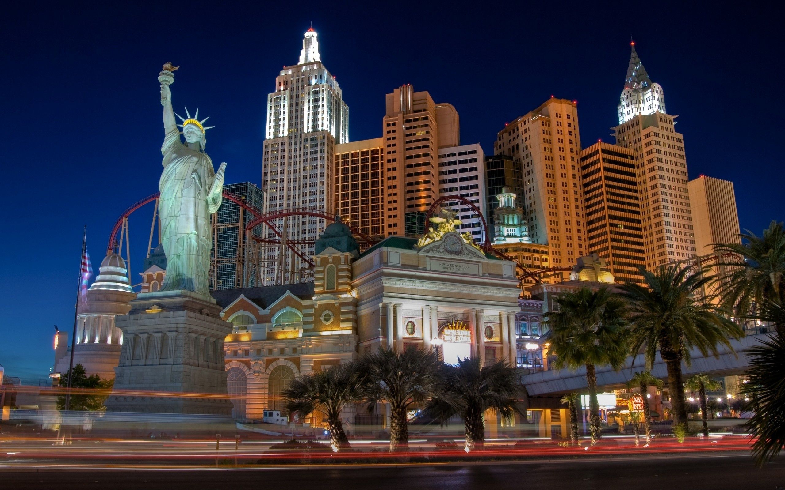 New York New York Las Vegas notturno, 2560x1600 WQXGA, Desktop