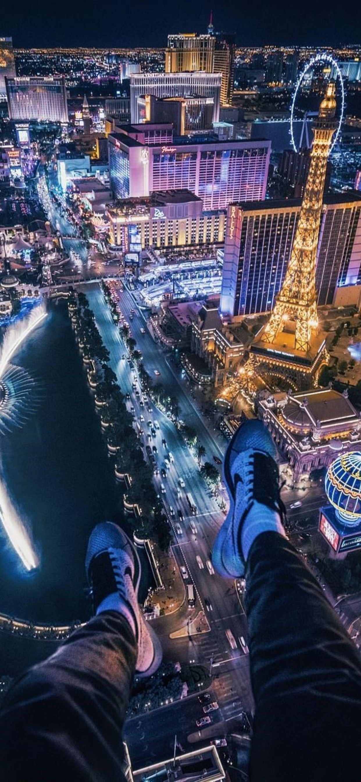 Las Vegas Strip notturno, 1242x2688 Full HD Verticale, iPhone