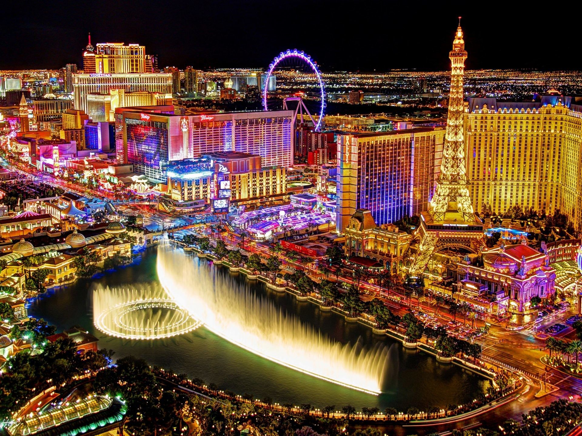 Las Vegas Strip notturno, Nevada, 1920x1440 Full HD+ WUXGA, Desktop