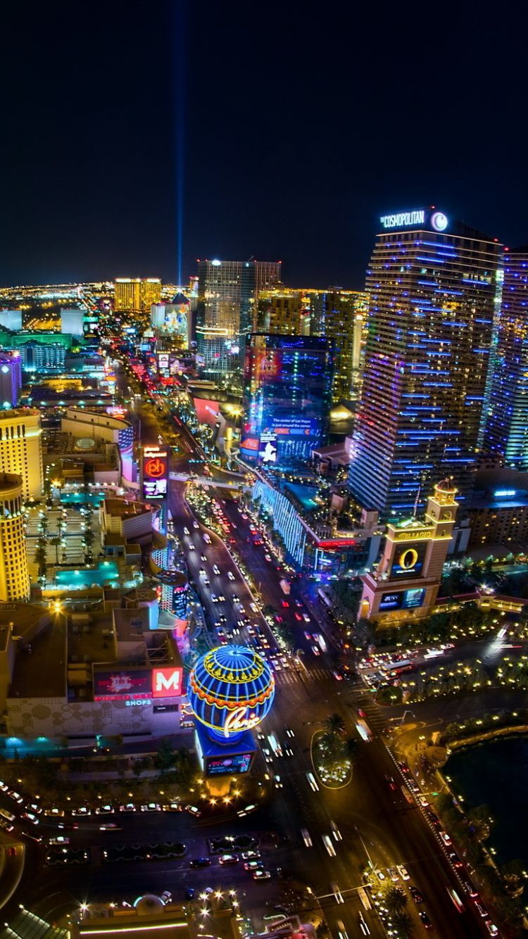 Las Vegas Strip notturna, 750x1334 Verticale, Mobile