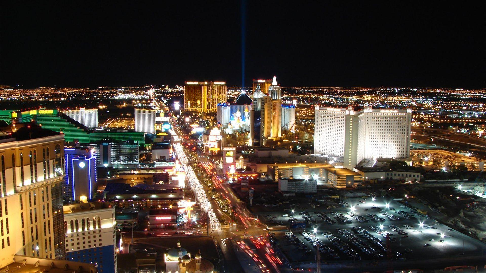 Skyline Las Vegas notturno, 1920x1080 Full HD, Laptop