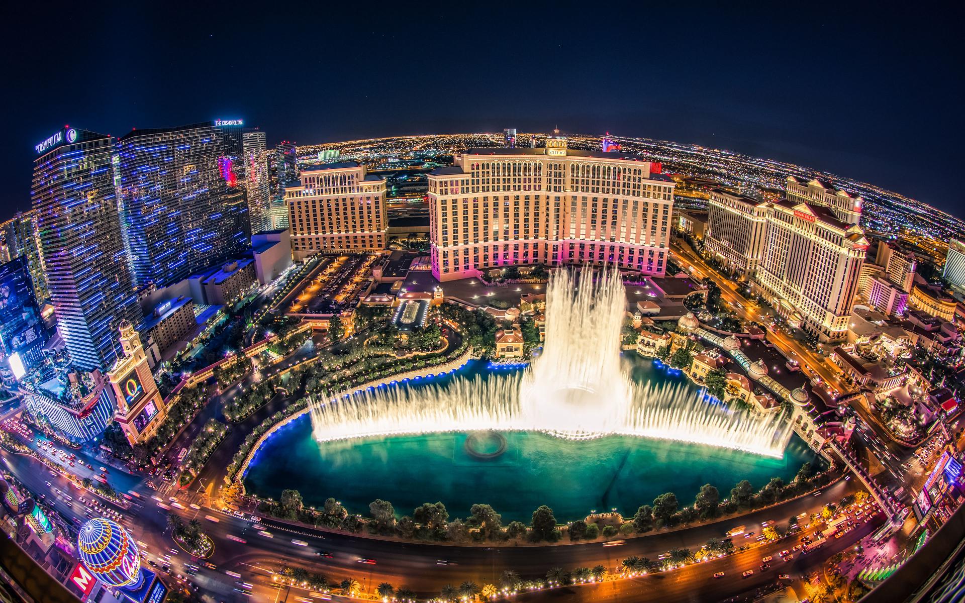 Bellagio fontane Las Vegas notte, 1920x1200 Full HD+ WUXGA, iMac
