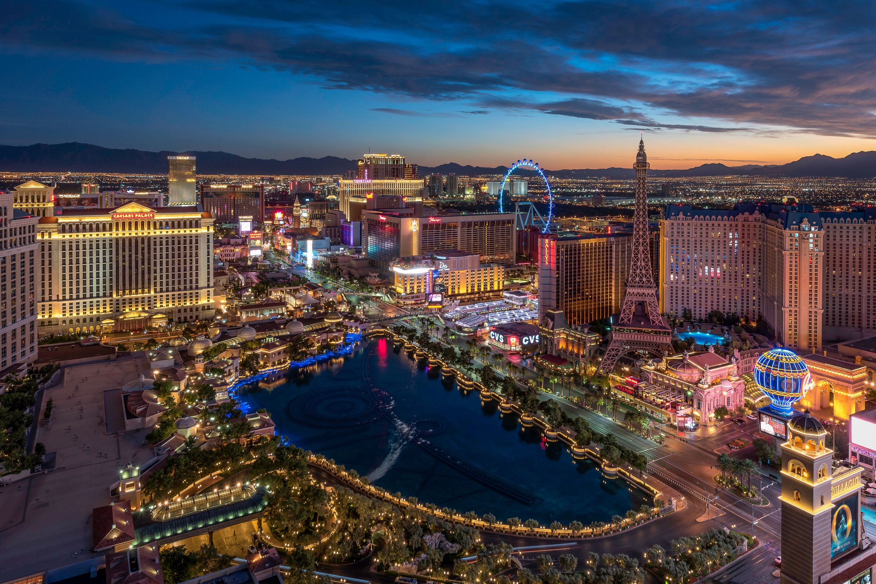 Las Vegas Strip vista notturna, 3000x2002 2K+, Monitor Gaming