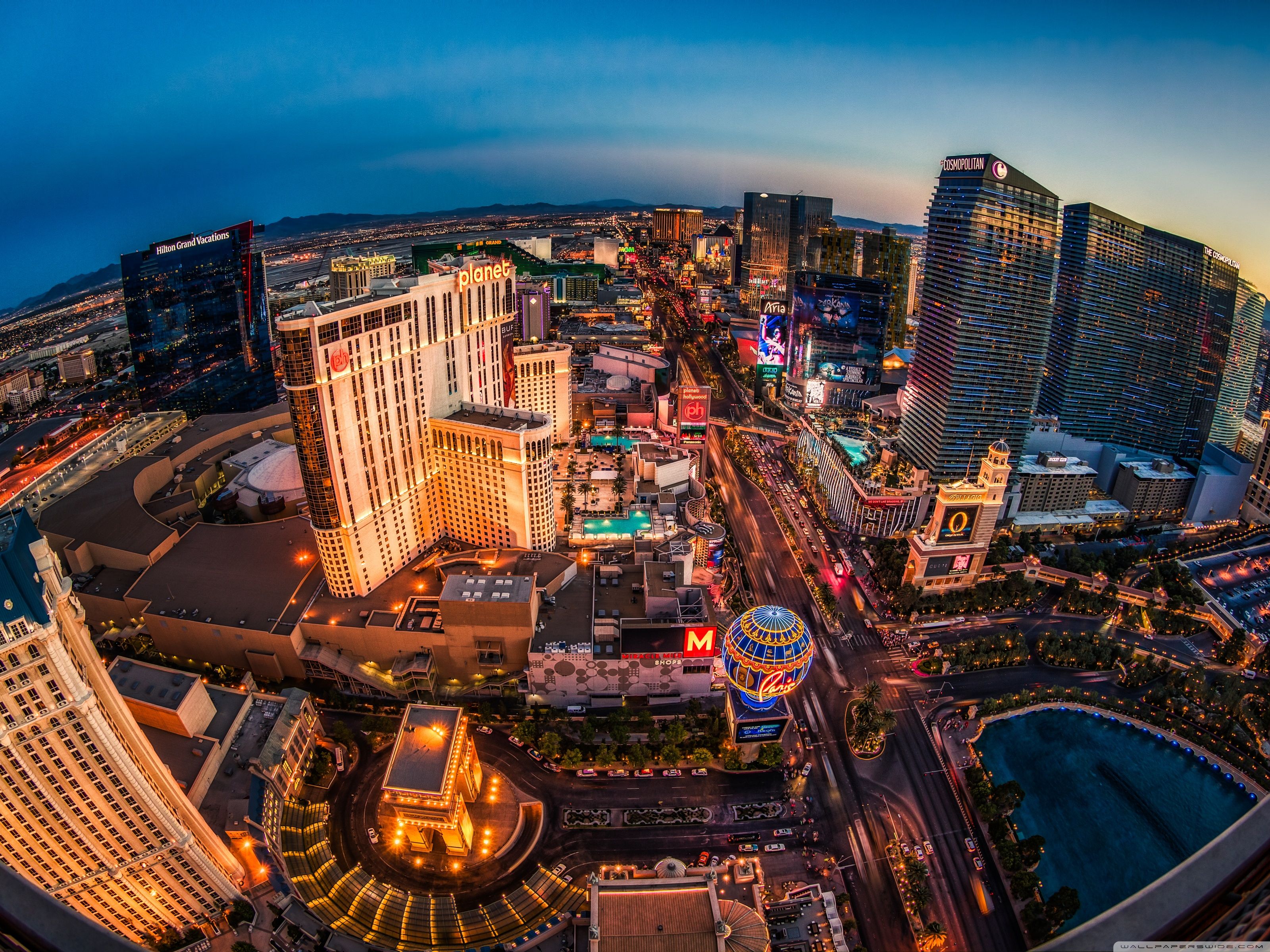 Las Vegas Strip vista aerea notturna, 3200x2400 WQXGA, Desktop