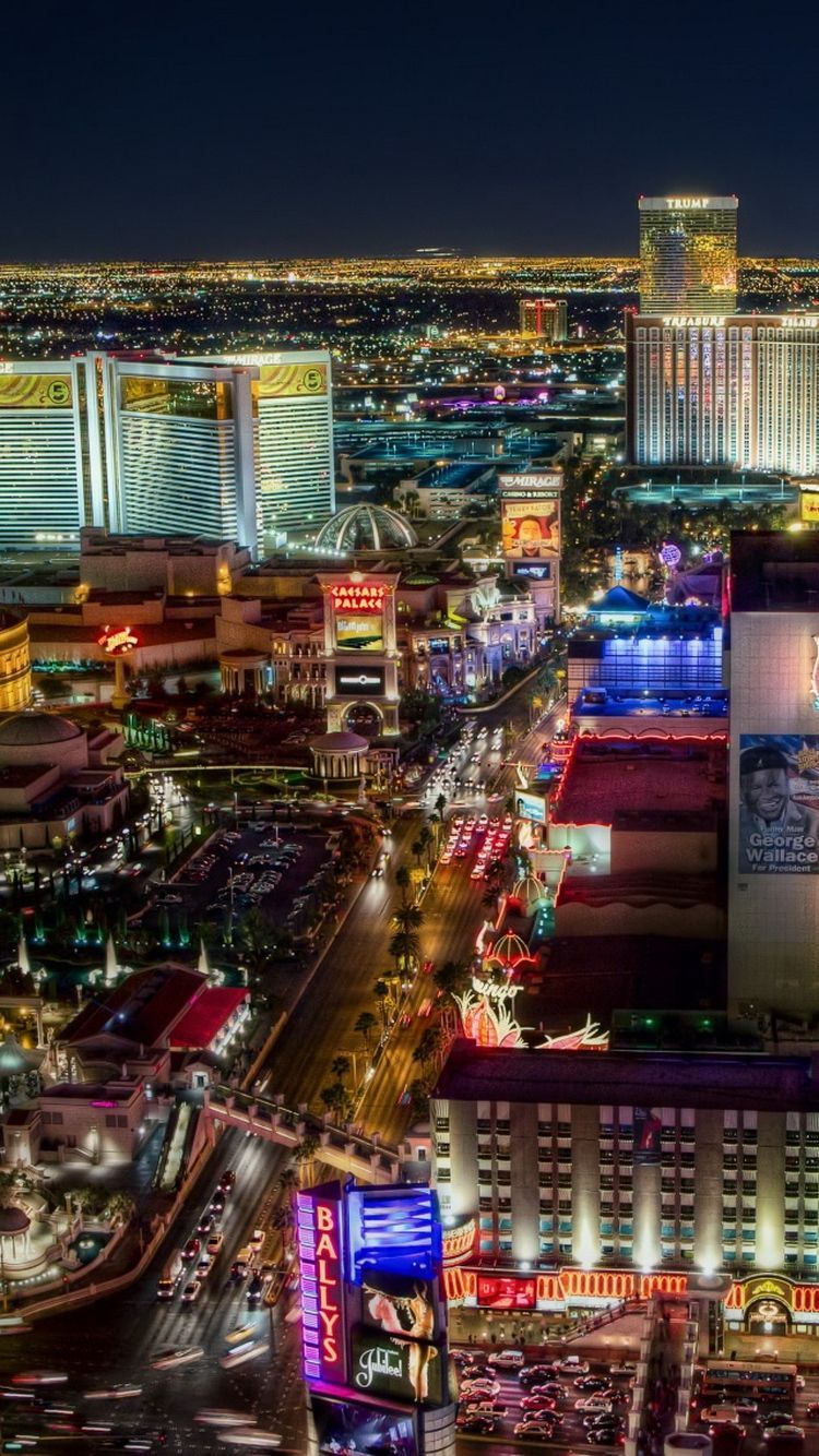 Las Vegas Strip di notte, 750x1334 Full HD Verticale, Smartphone