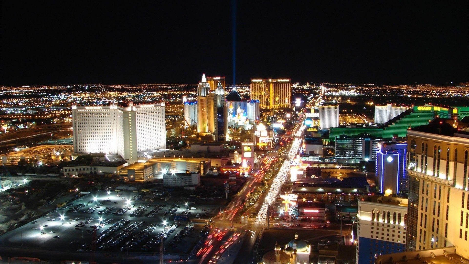 Las Vegas skyline notturno, 1920x1080 Full HD, Laptop