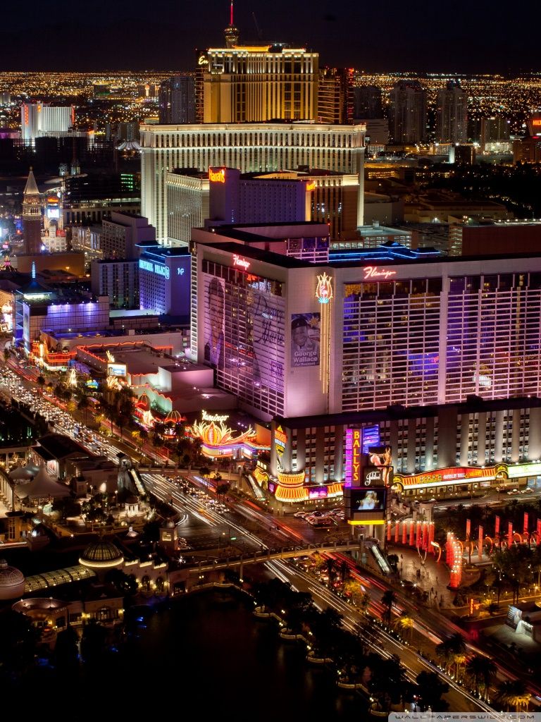 Las Vegas Strip notturna, 768x1024 Full HD Verticale, Smartphone