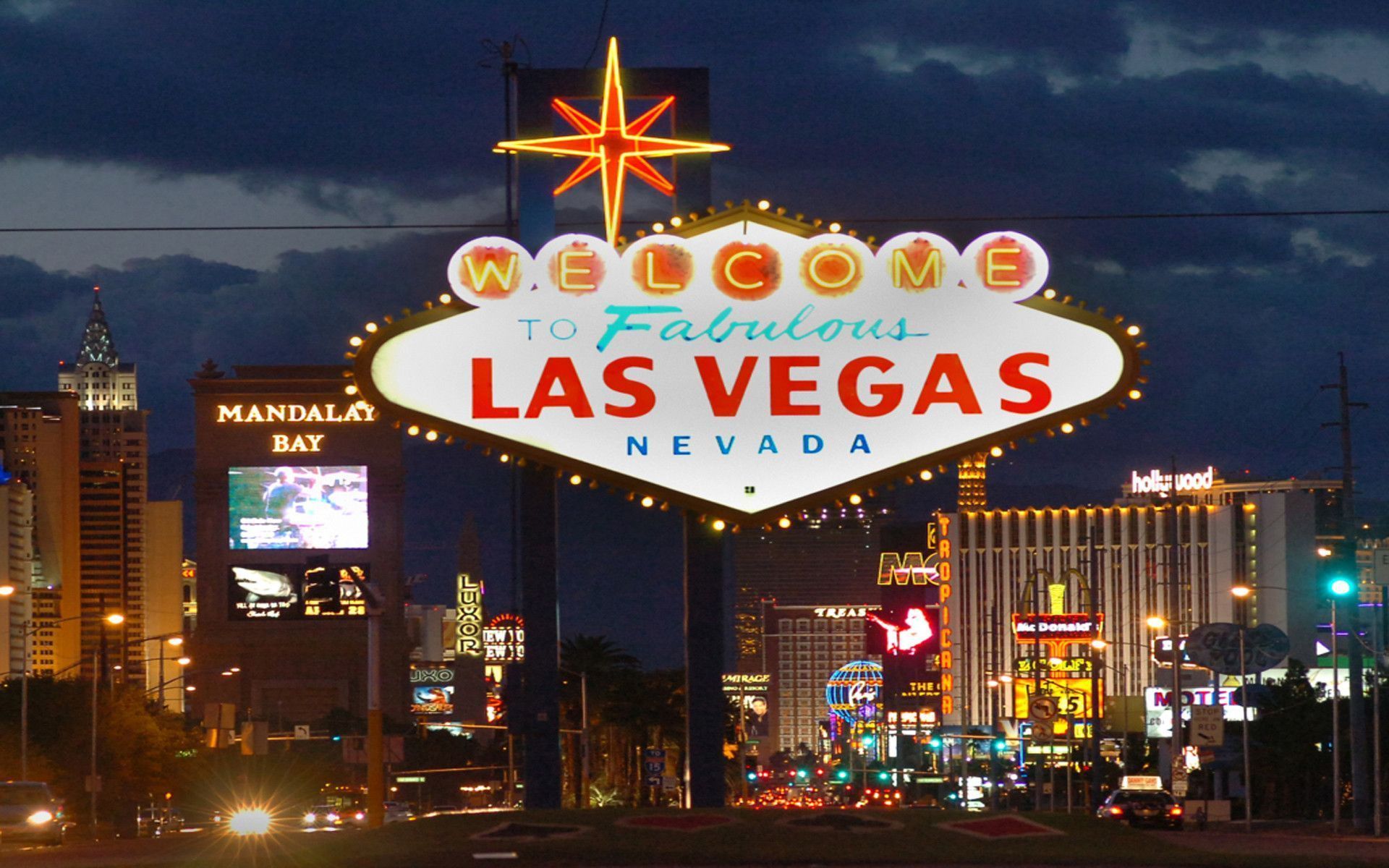 Insegna Welcome Las Vegas notturna, 1920x1200 WUXGA, Laptop