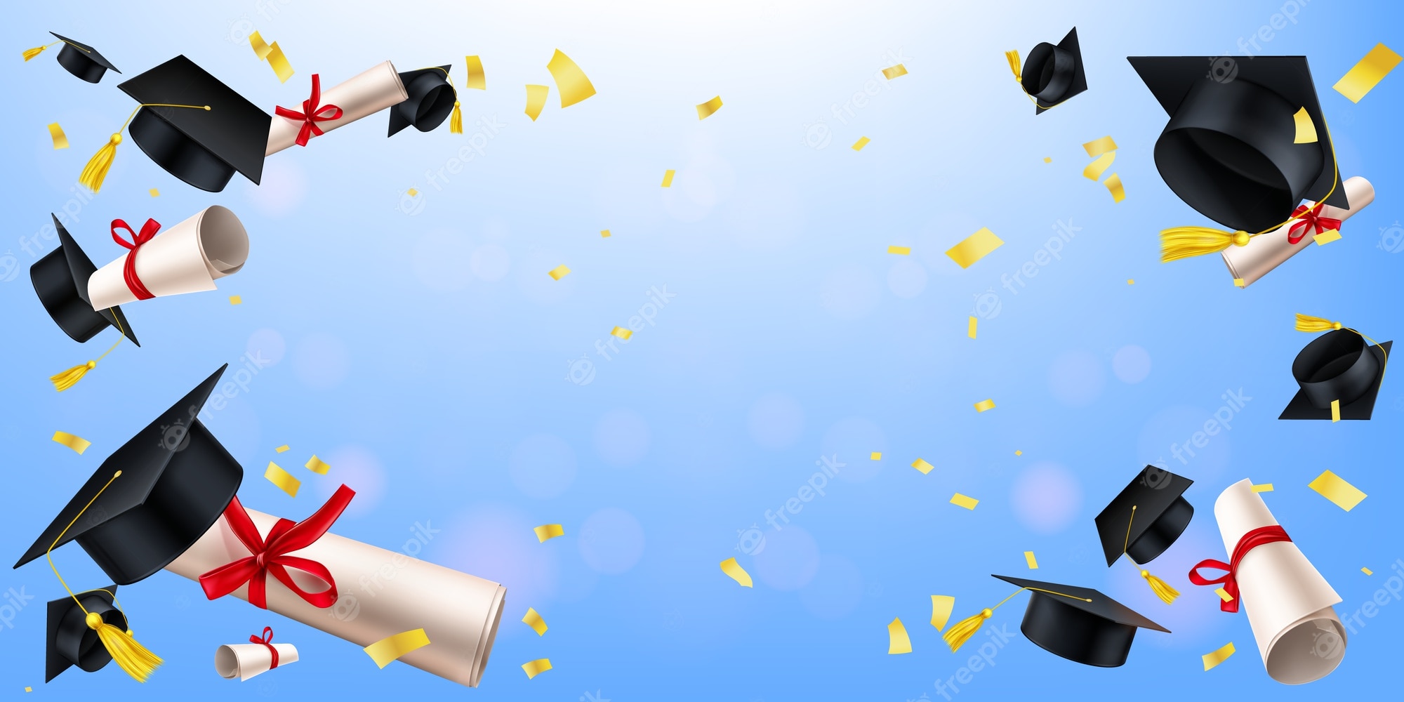 Tocchi laurea e diplomi coriandoli, 2000x1000 2K, Laptop