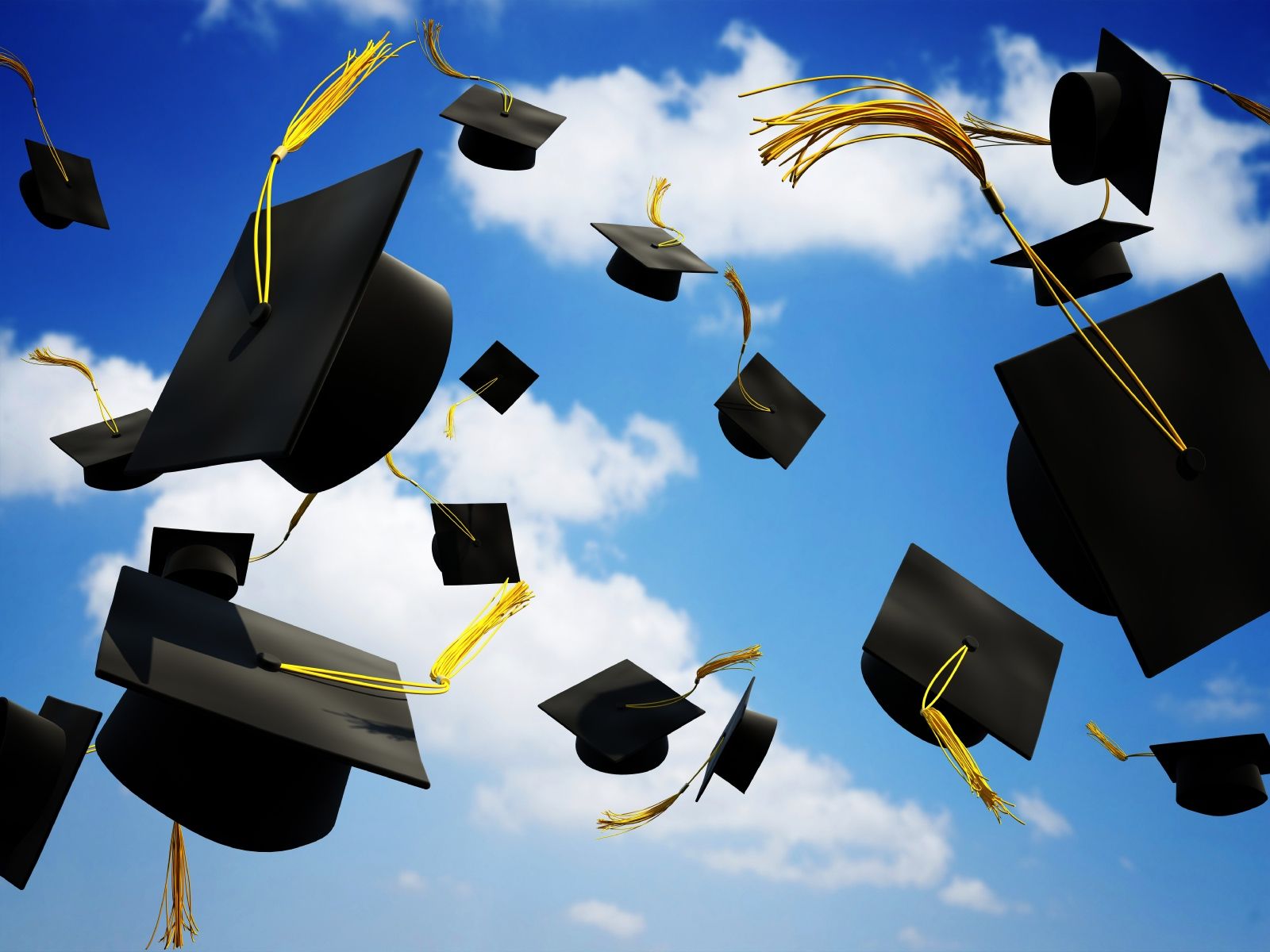 Tocchi di laurea lanciati in aria, 1600x1200 HD Ready, Desktop