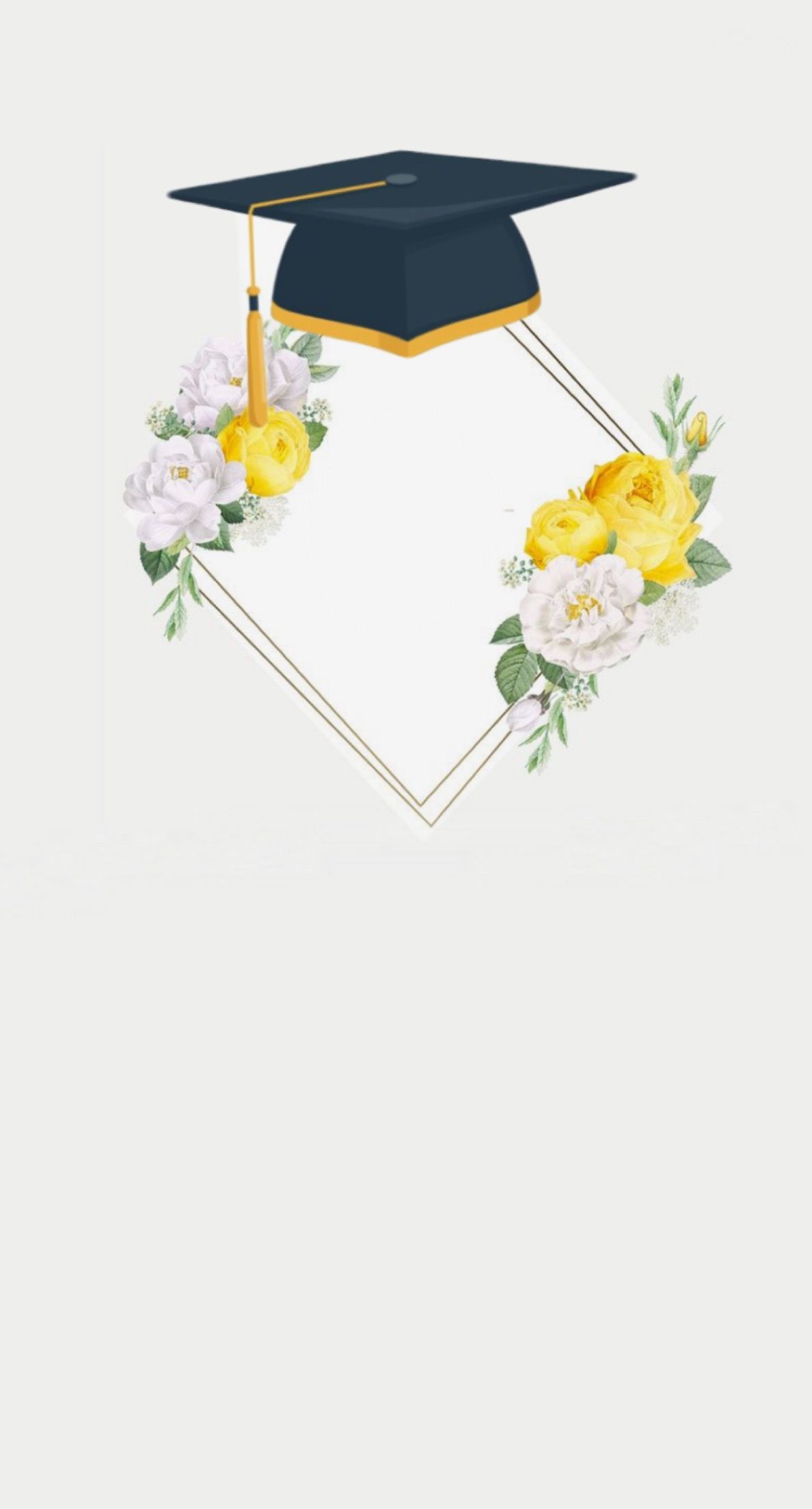 Tocco laurea con fiori gialli, 1188x2208 Full HD Verticale, Smartphone