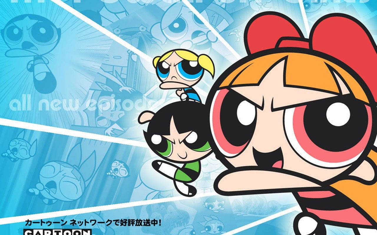 Le Superchicche cartoon blu, 1280x800 HD, Desktop