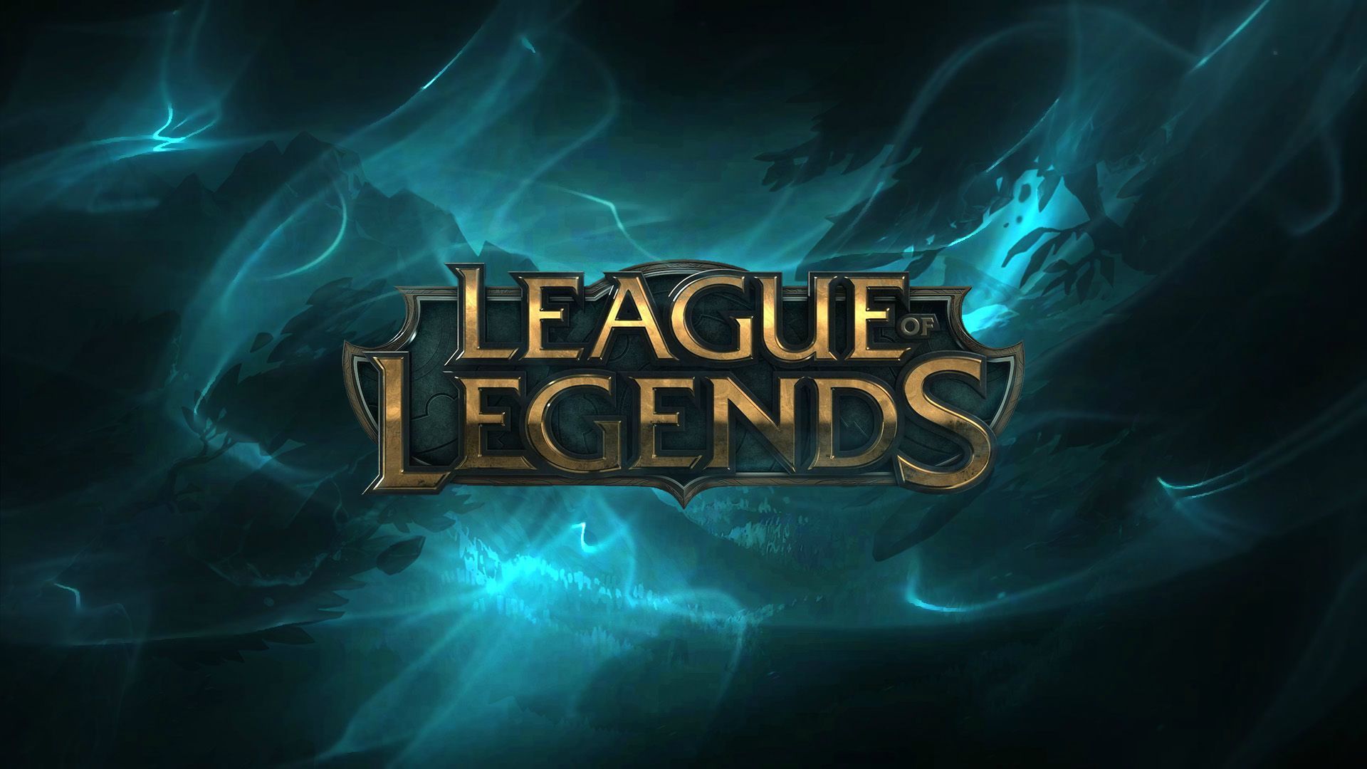 logo LoL sfondo blu ghiaccio, 1920x1080 Full HD, Desktop