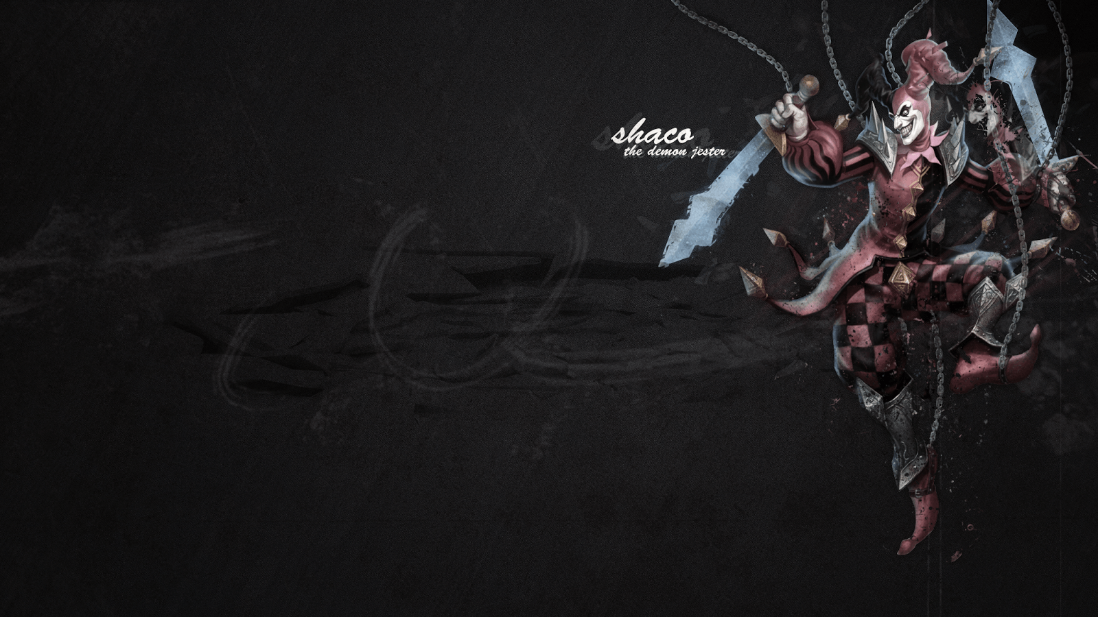 Shaco jester rosso sfondo scuro, 1600x900 HD, Desktop