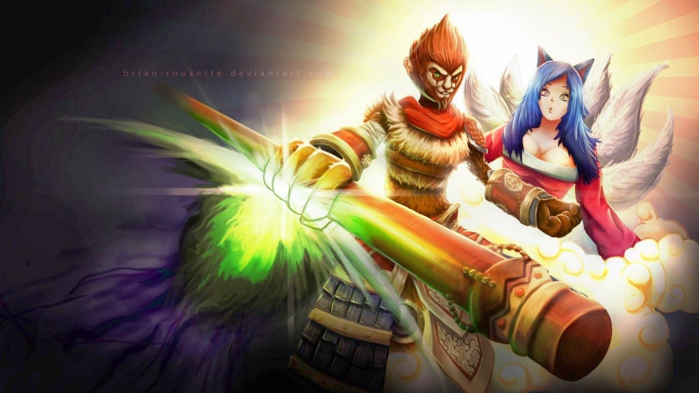 Wukong Ahri cielo dorato, 1366x768 720p, PC