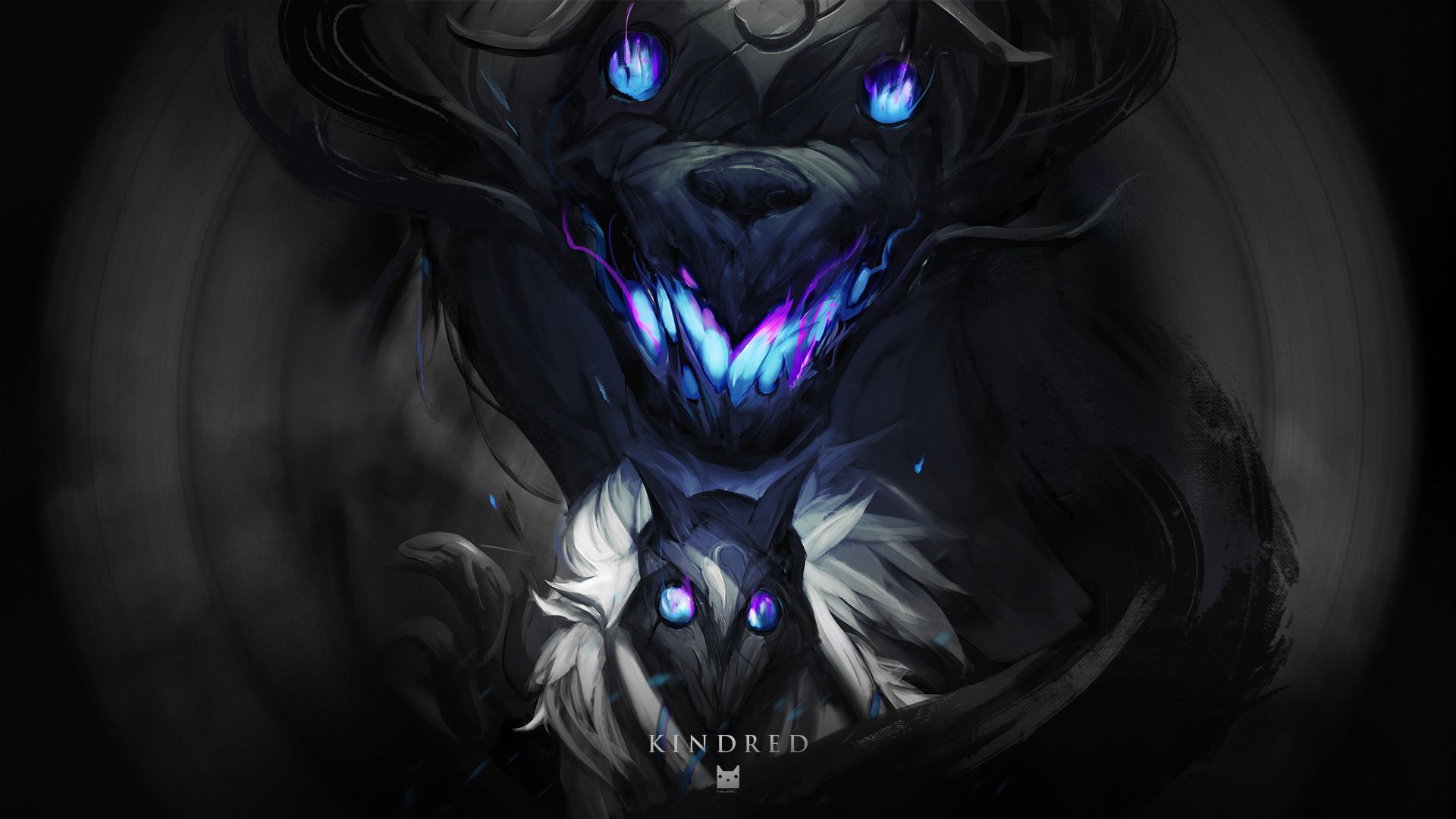 Kindred lupo agnello blu scuro, 1920x1080 1080p, Laptop