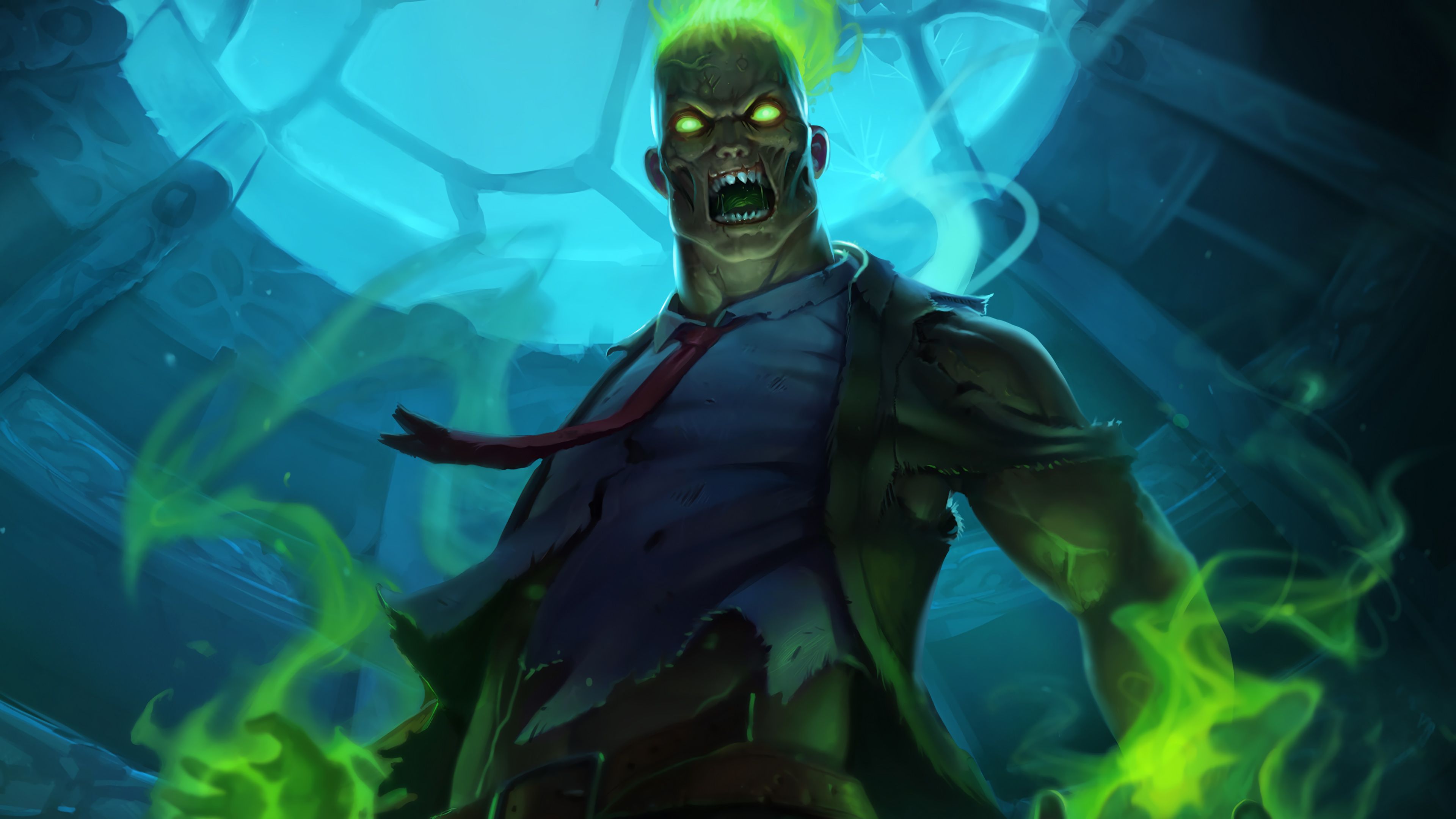 Brand zombie fuoco verde, 3840x2160 4K Ultra HD, Monitor 4K