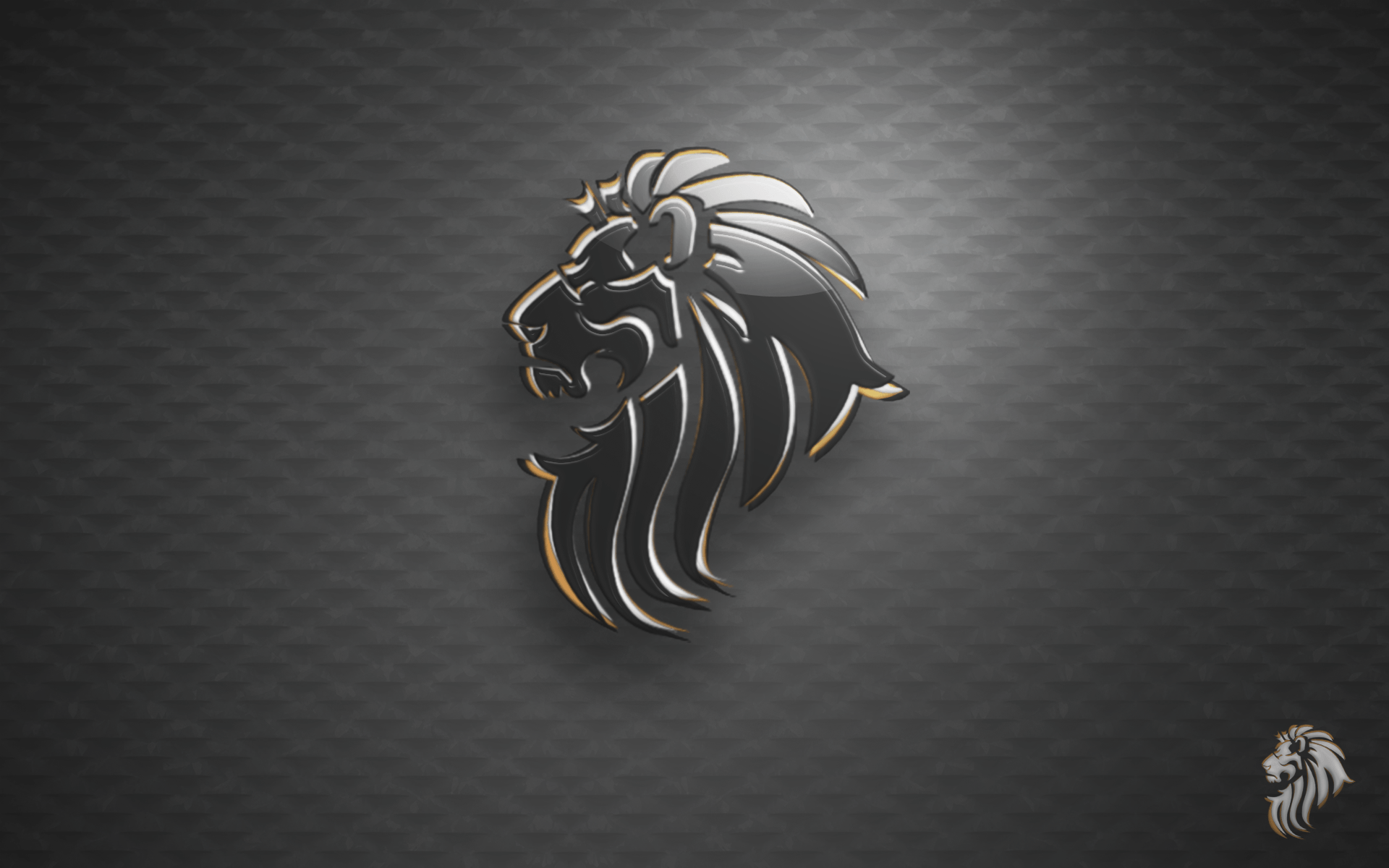 Logo testa di leone metallico, 1920x1200 WUXGA, Desktop