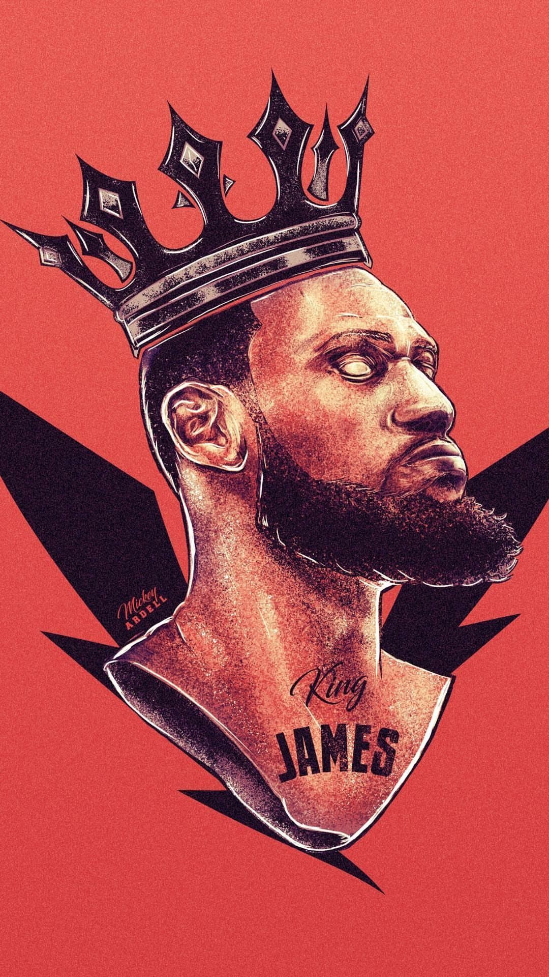 LeBron James con corona, 1080x1920 Full HD Verticale, iPhone