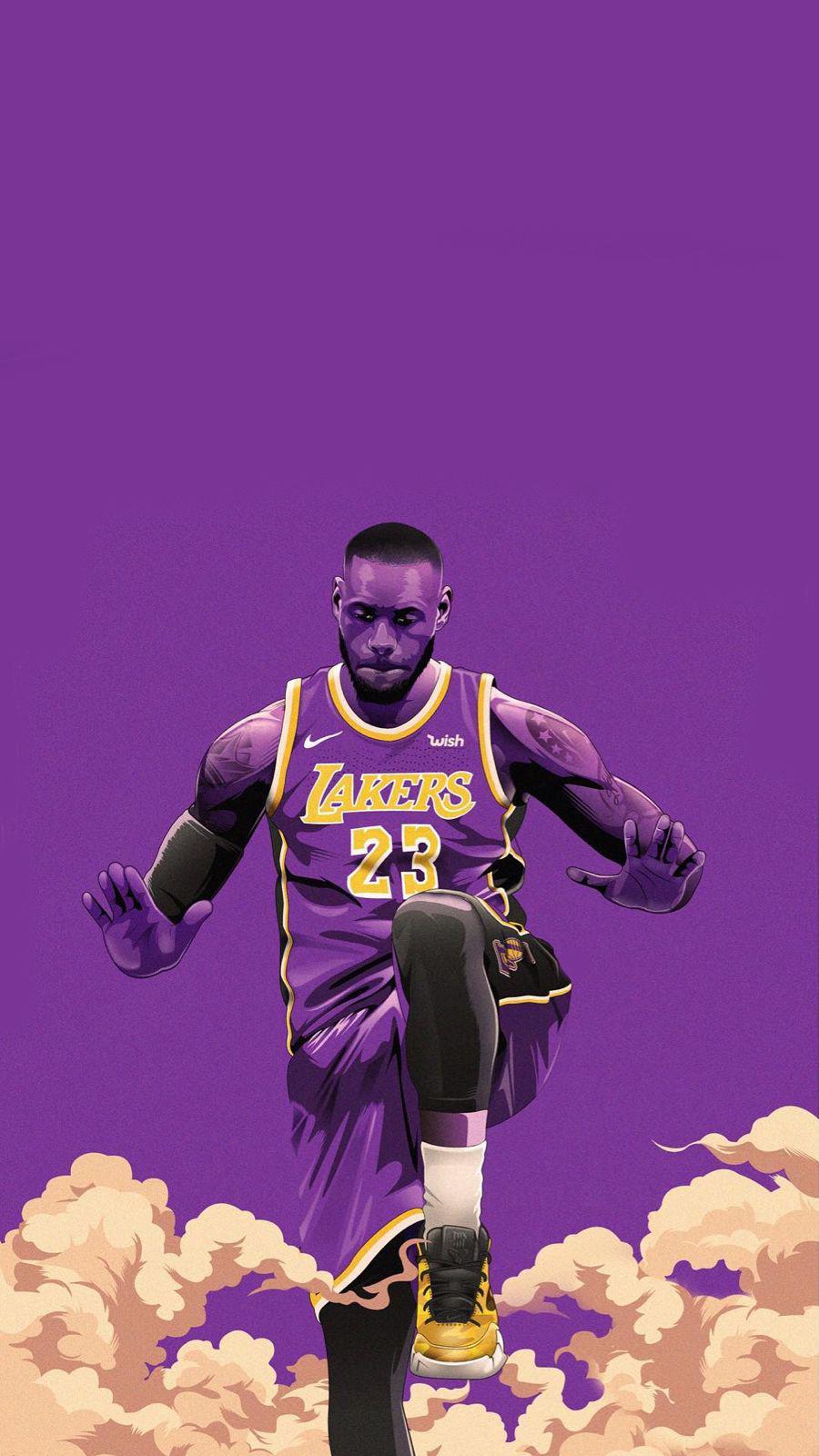 LeBron James Lakers viola, 900x1600 Full HD Verticale, iPhone