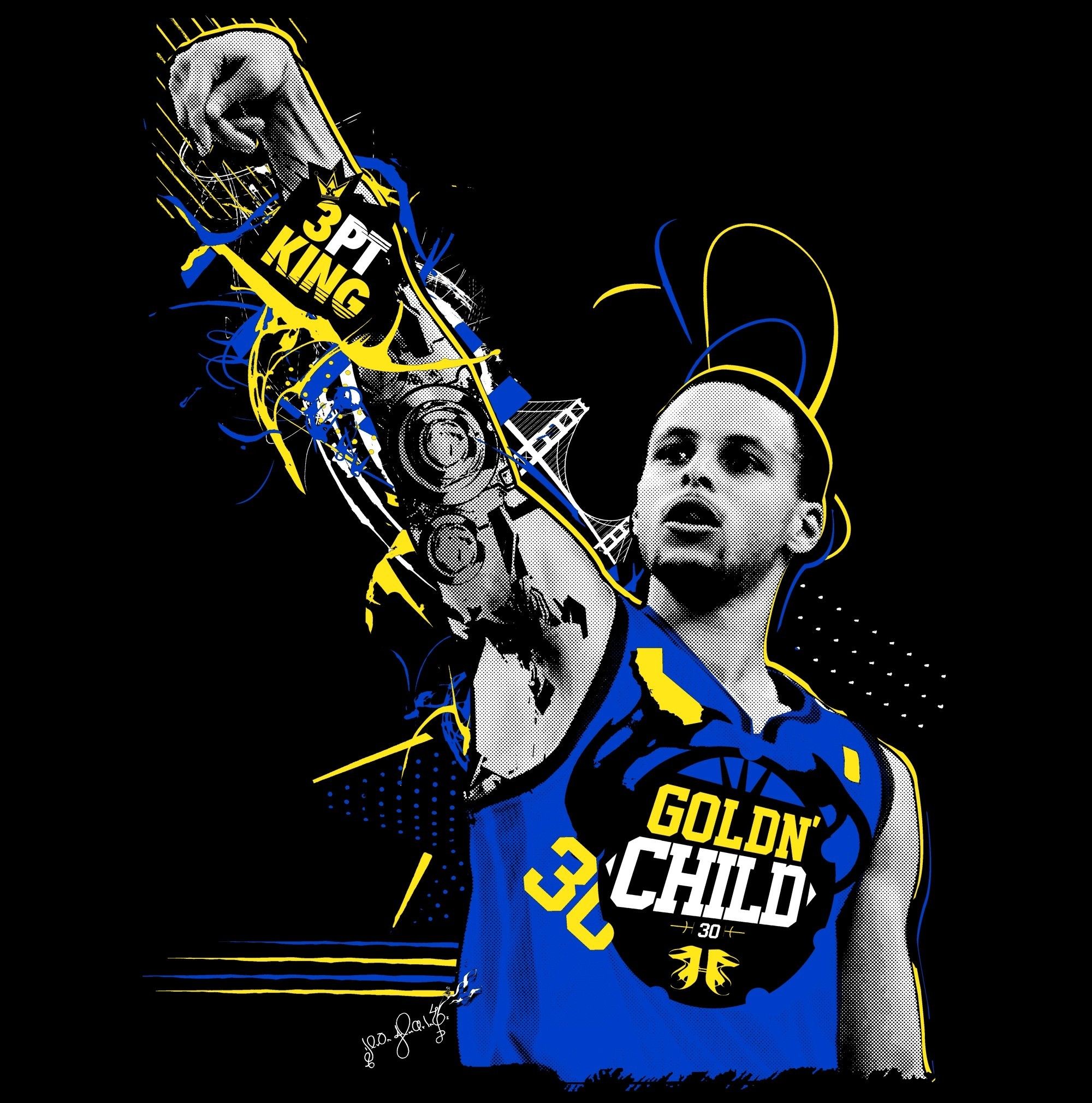 Steph Curry cartone animato basket, Stephen Curry, 2000x2020 Verticale, Mobile