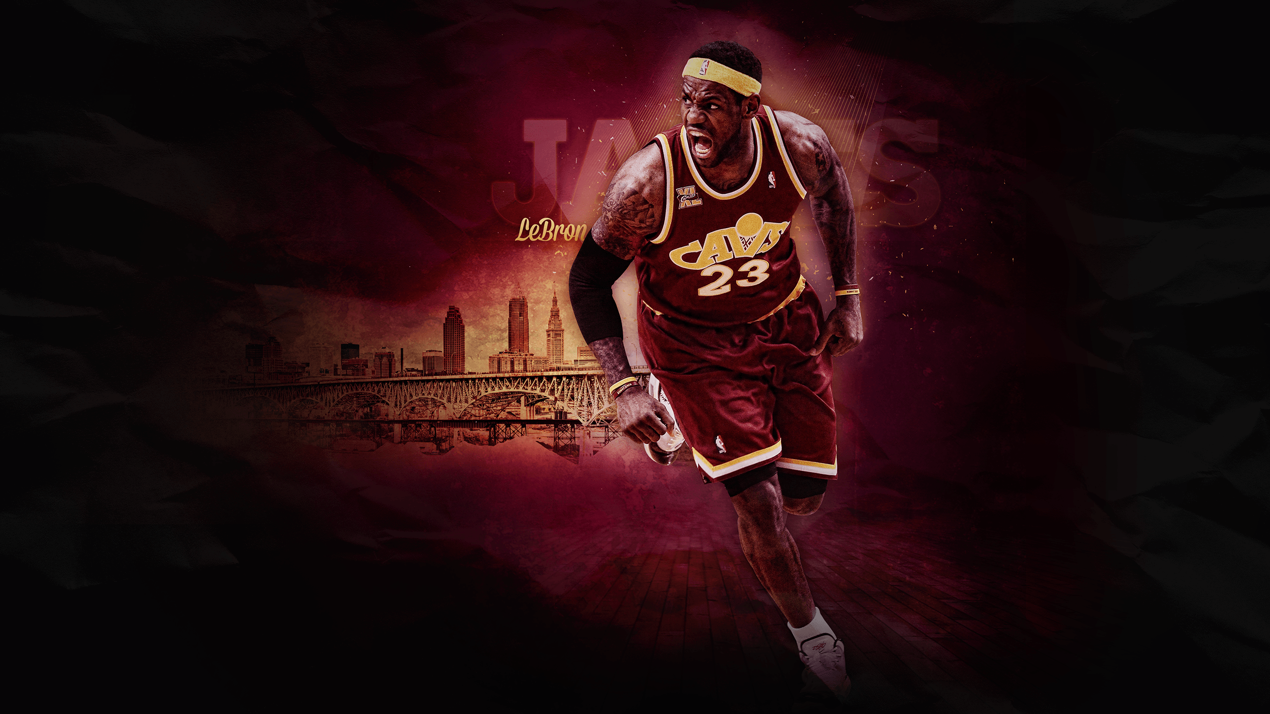 LeBron James Cavaliers basket, 2560x1440 QHD, Monitor Gaming