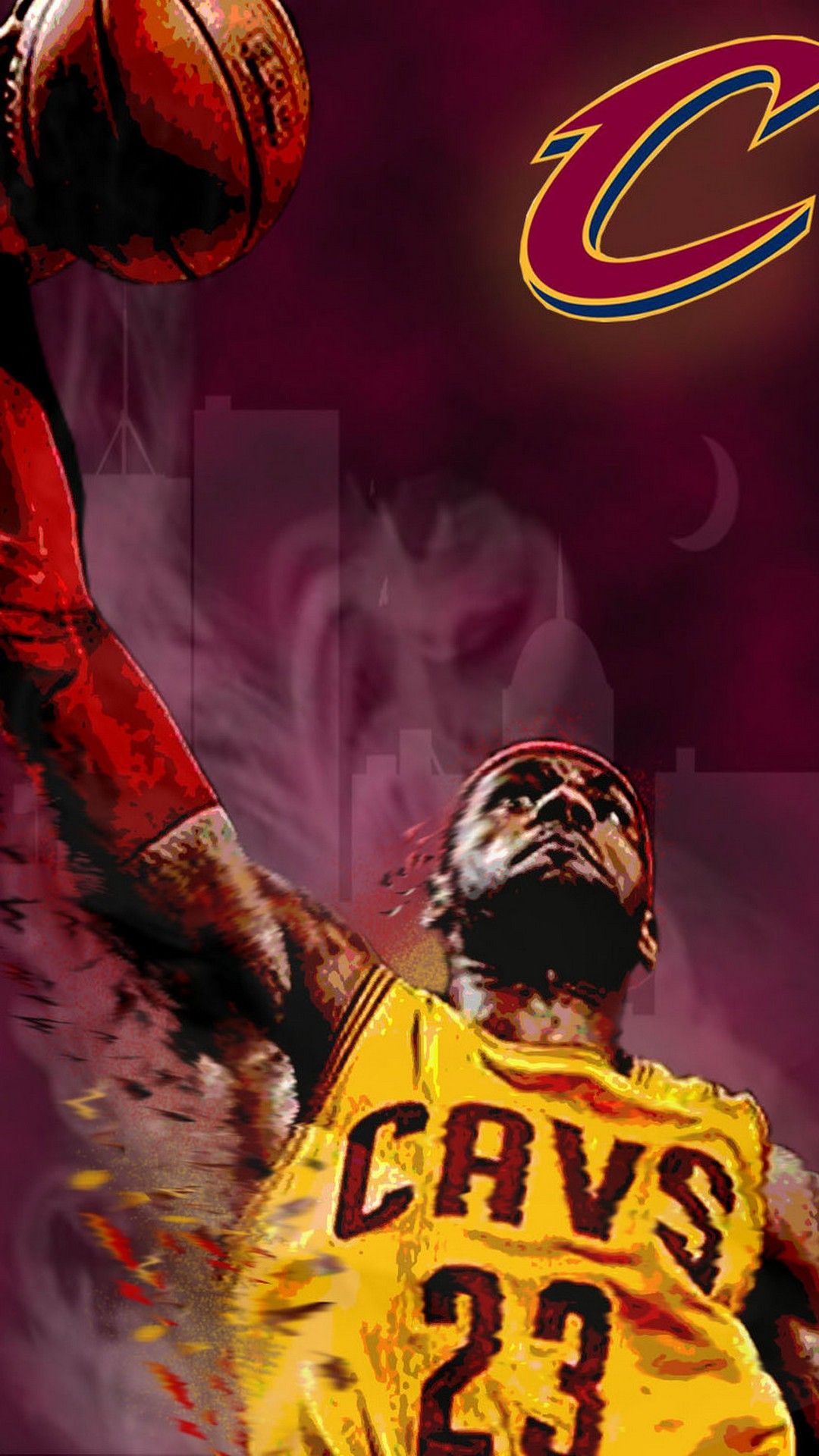 LeBron James Cavaliers basket, 1080x1920 Verticale, Telefono