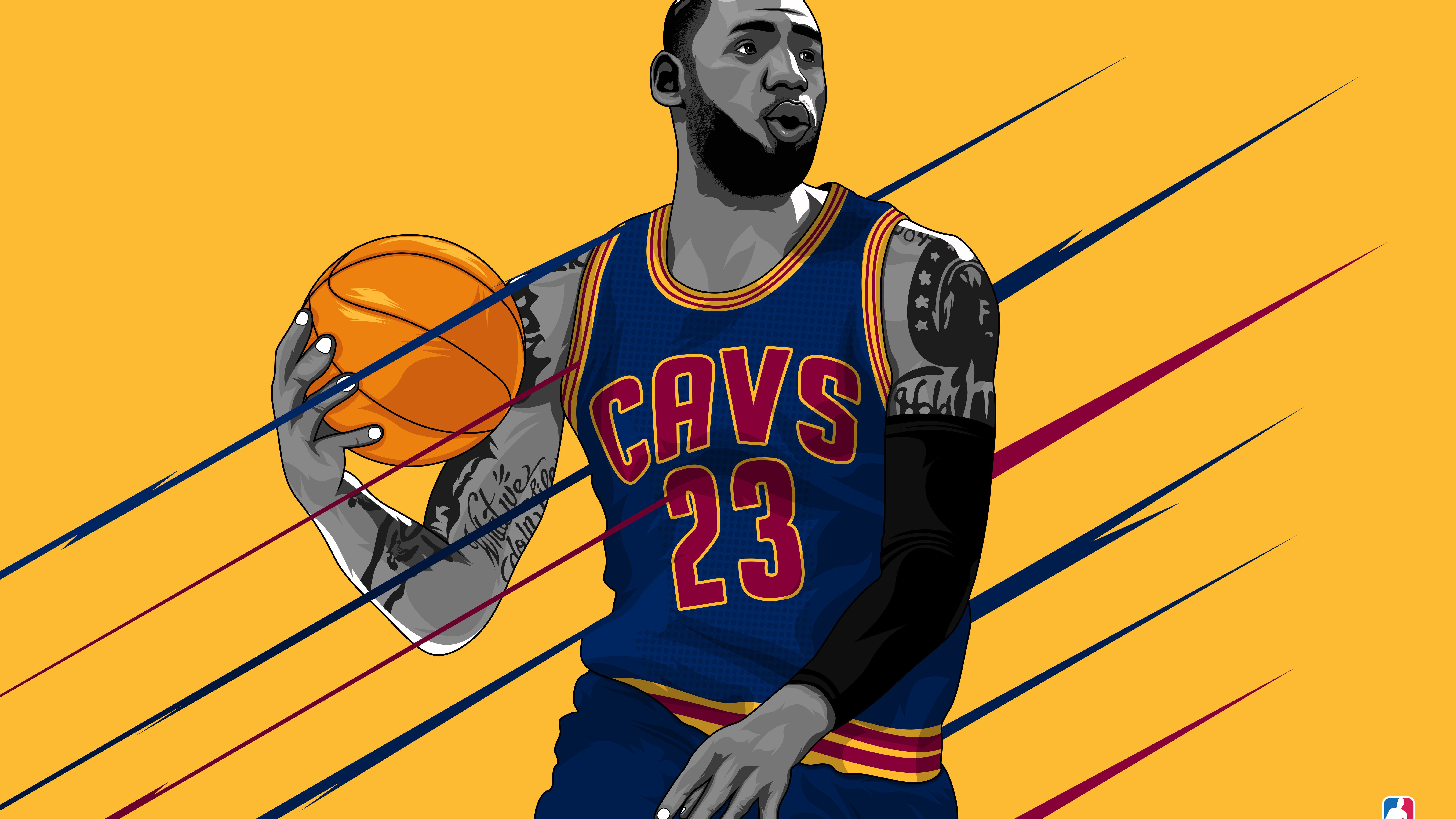 LeBron James Cavaliers illustrazione, 7680x4320 UHD, Monitor 4K