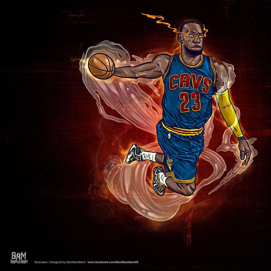 LeBron James Cavaliers illustrazione, 1080x1080 HD, Desktop